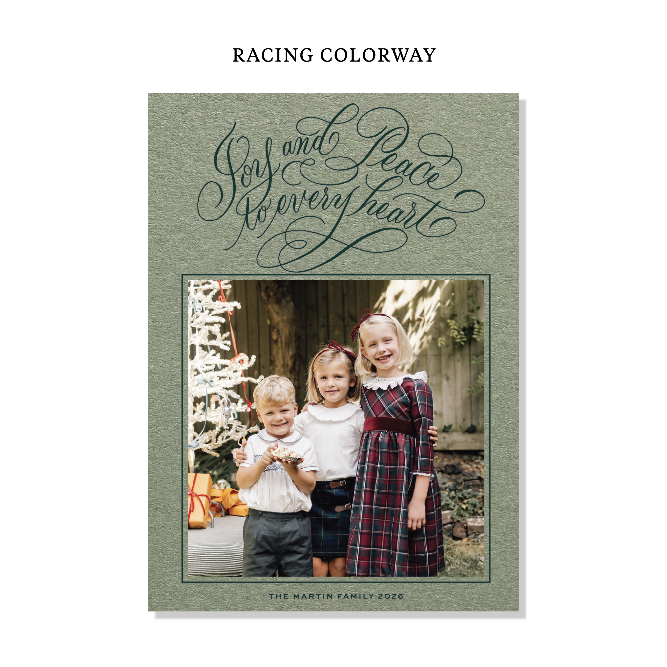 Langley Letterpress Holiday Card, Large (Colored Paper)