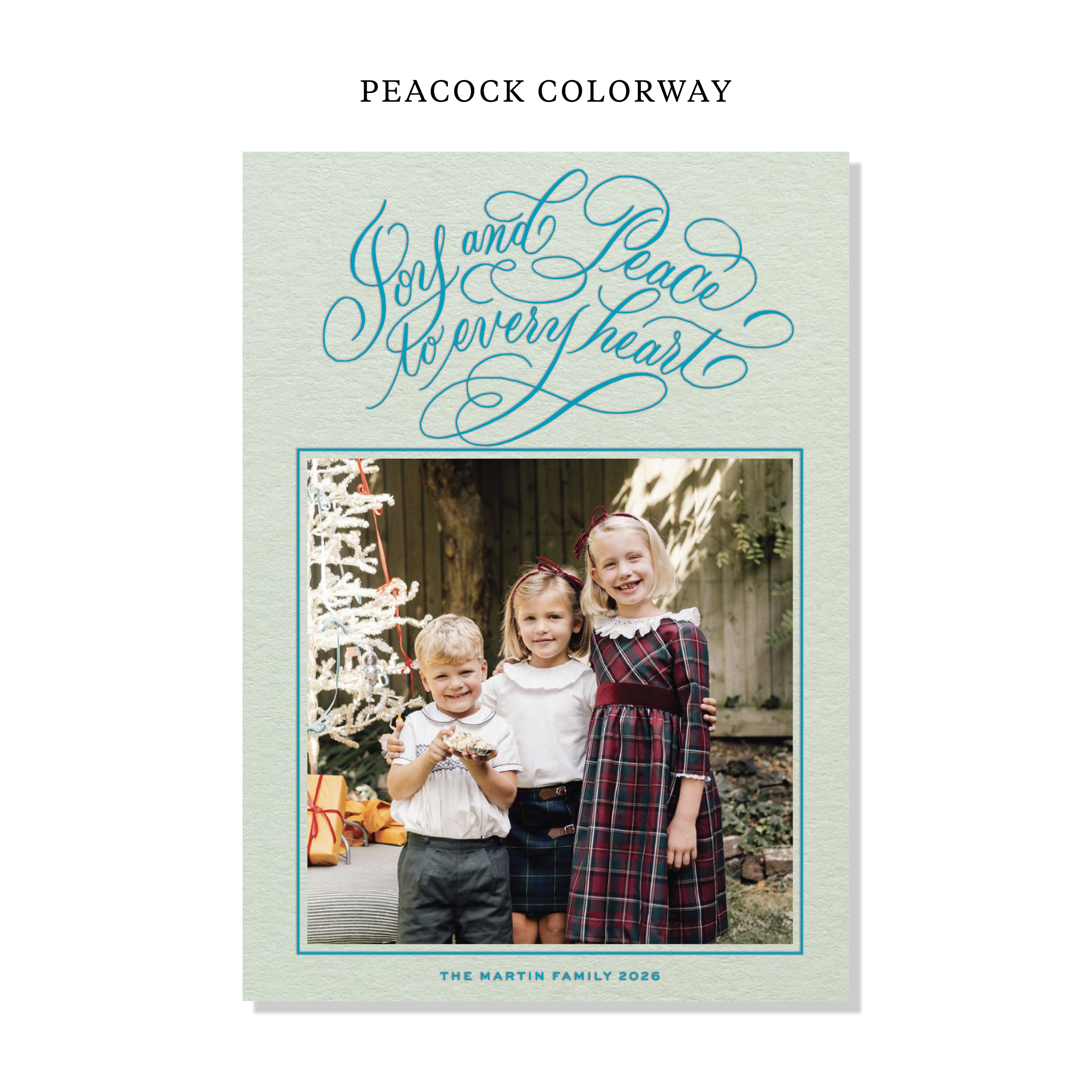Langley Letterpress Holiday Card, Large (Colored Paper)
