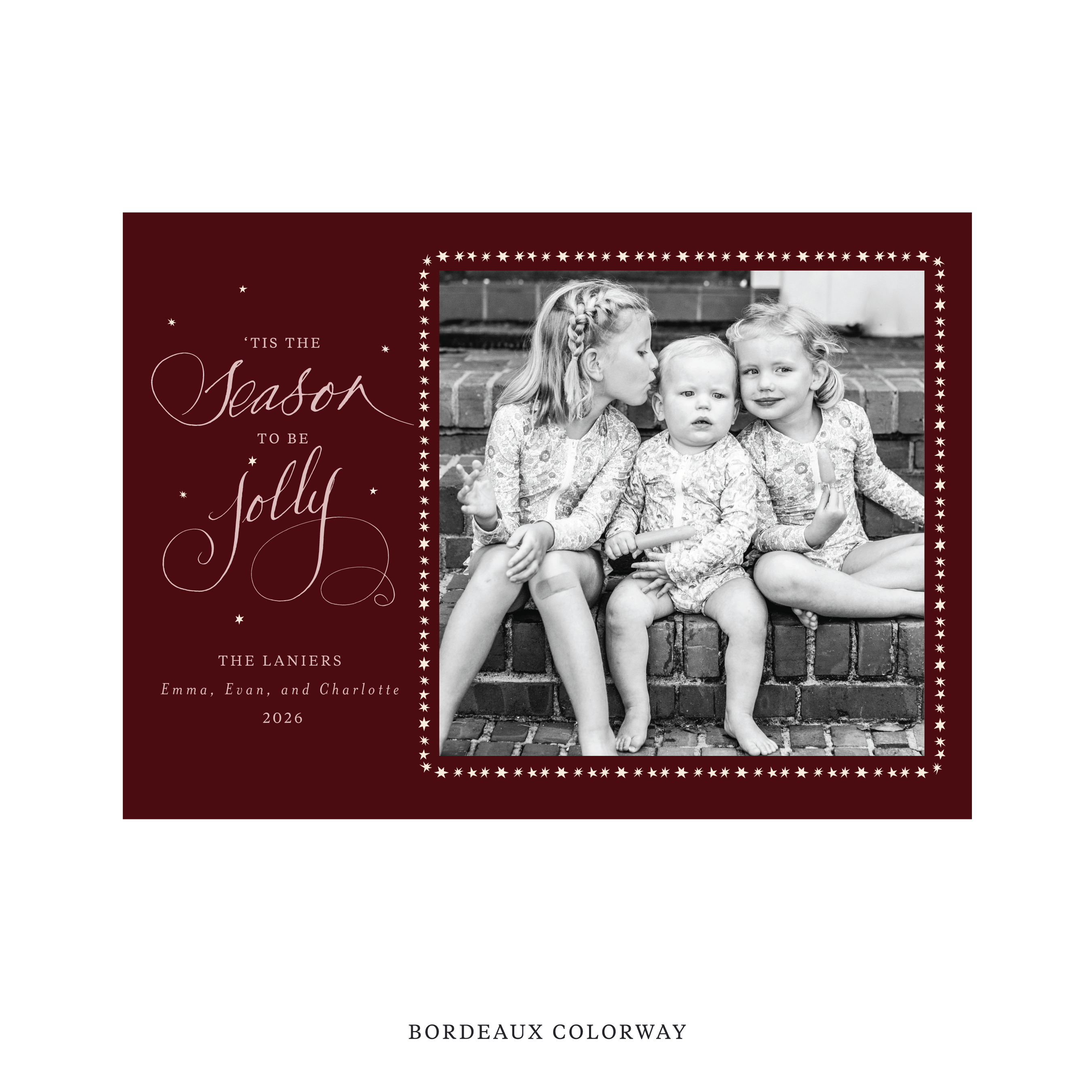 Lanier Classic Flat Print Holiday Card, Large
