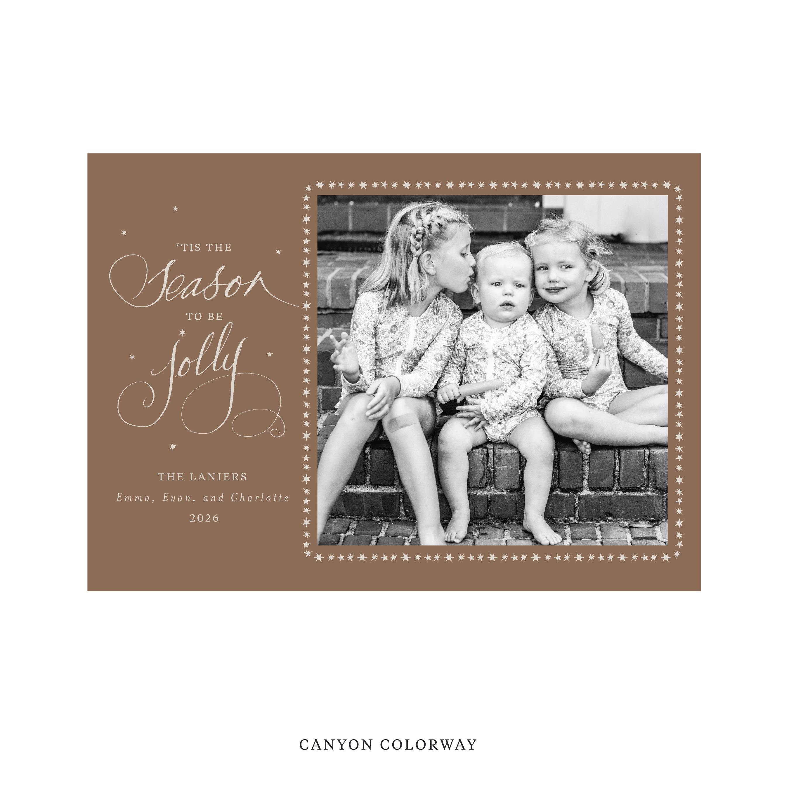 Lanier Classic Flat Print Holiday Card, Large