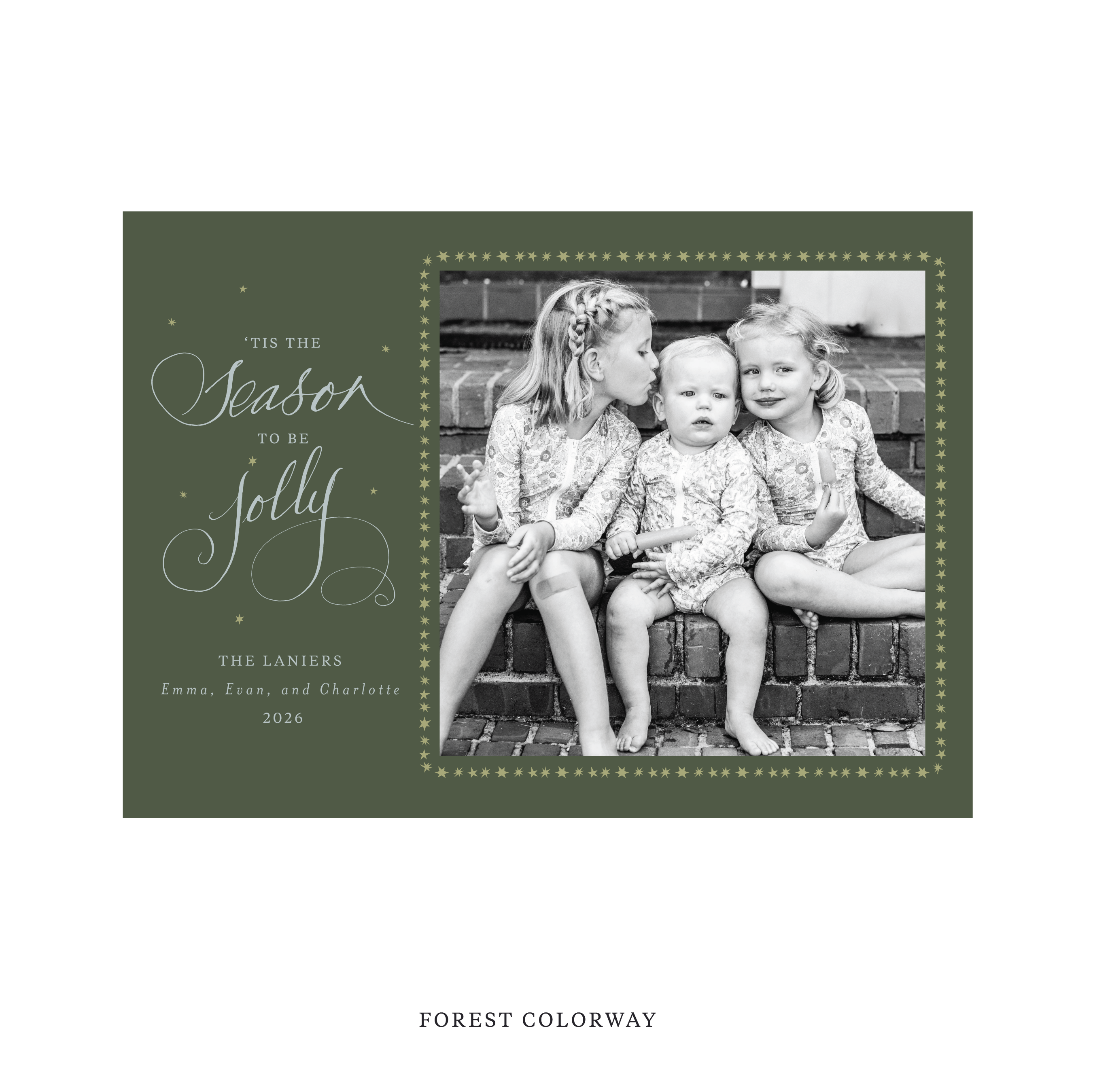 Lanier Classic Flat Print Holiday Card, Large