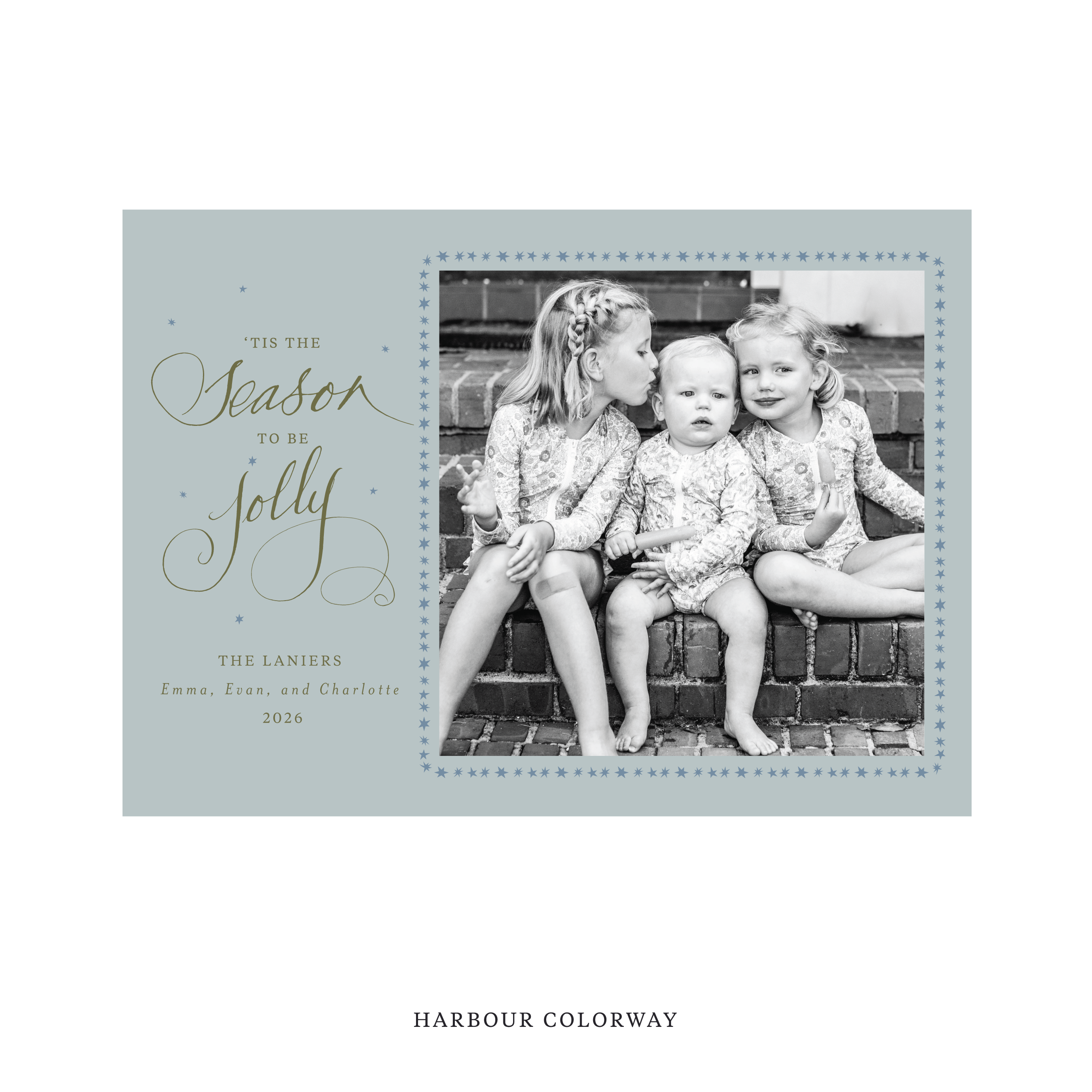 Lanier Classic Flat Print Holiday Card, Large
