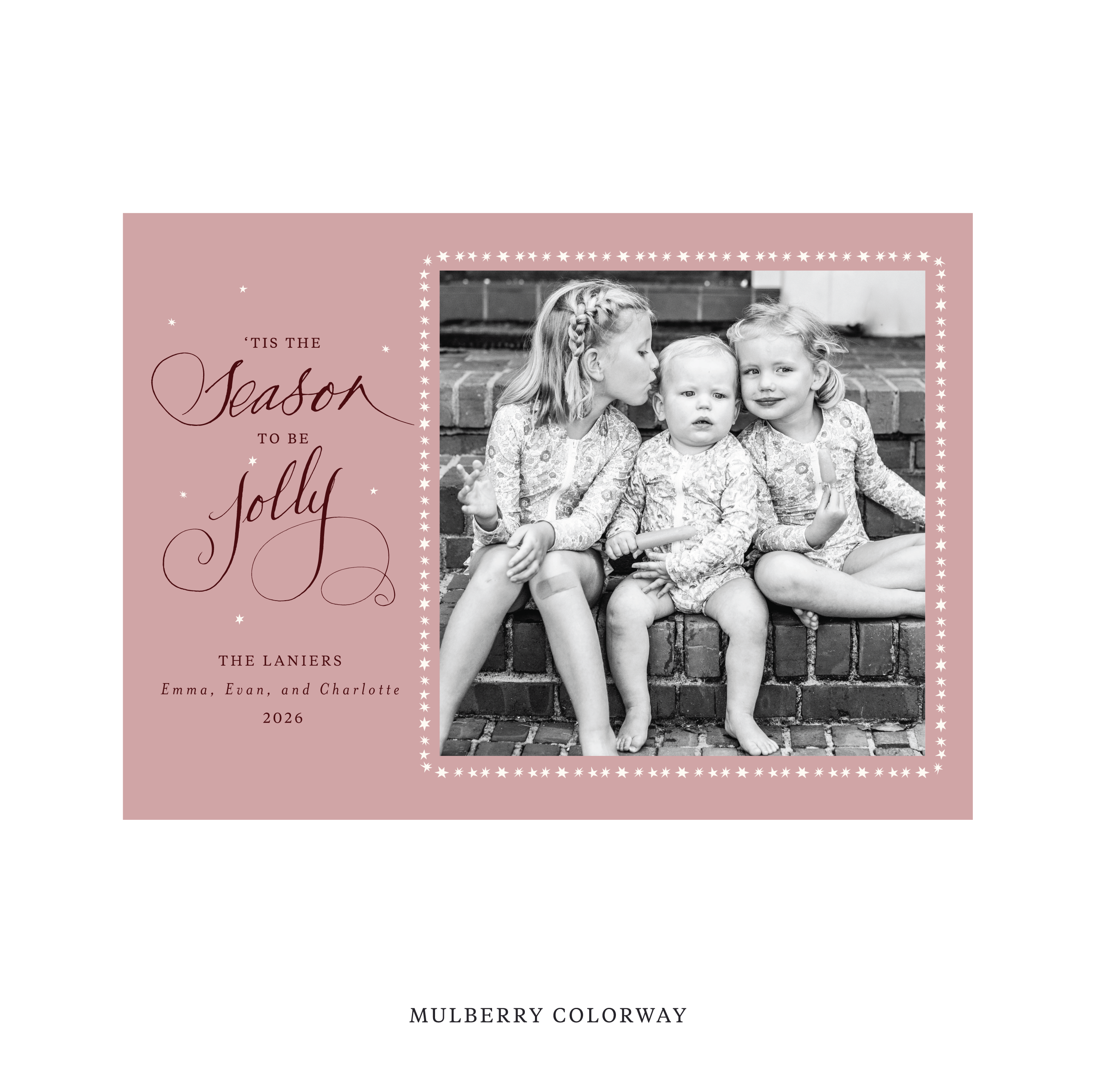 Lanier Classic Flat Print Holiday Card, Large