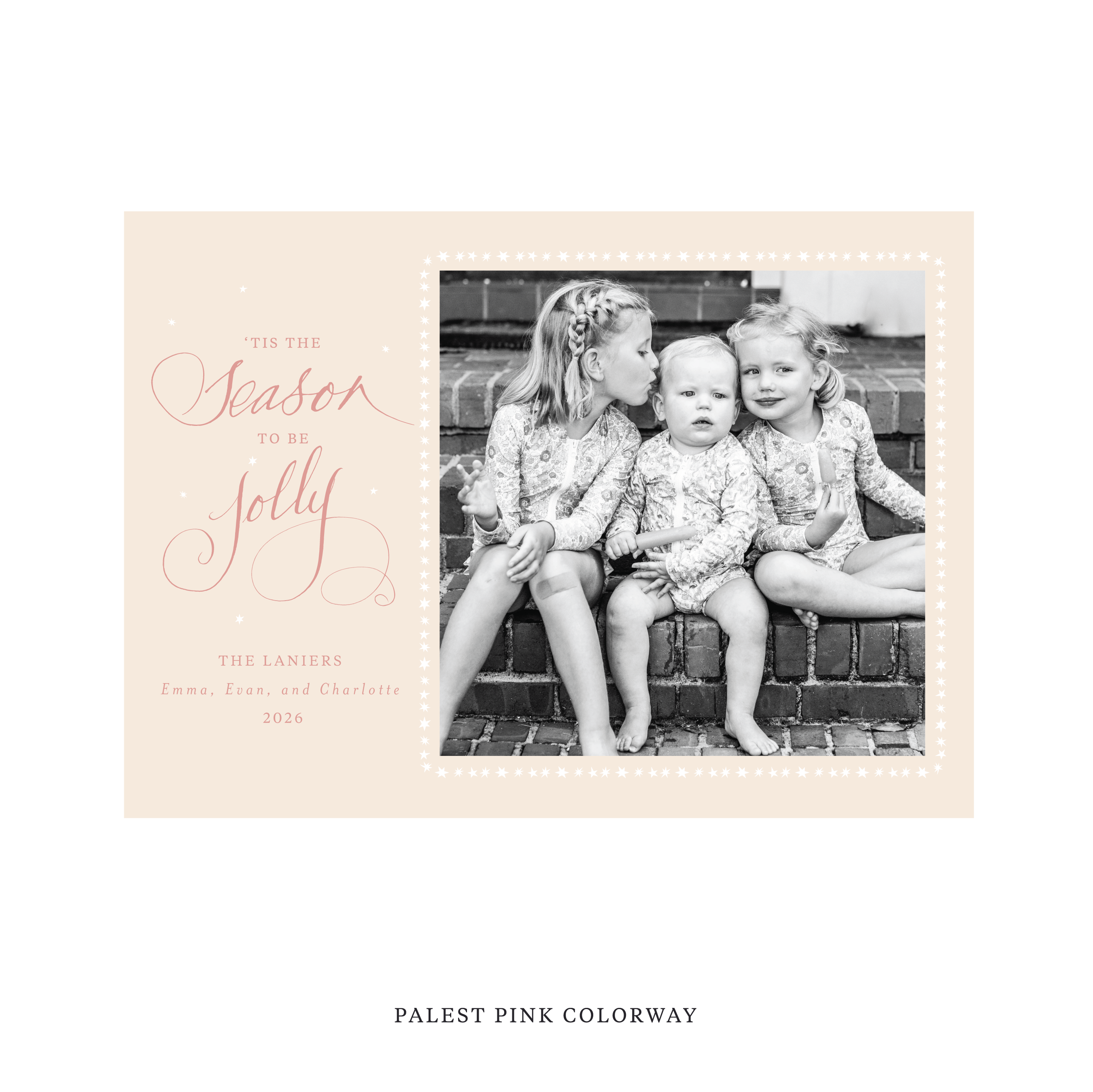 Lanier Classic Flat Print Holiday Card, Large