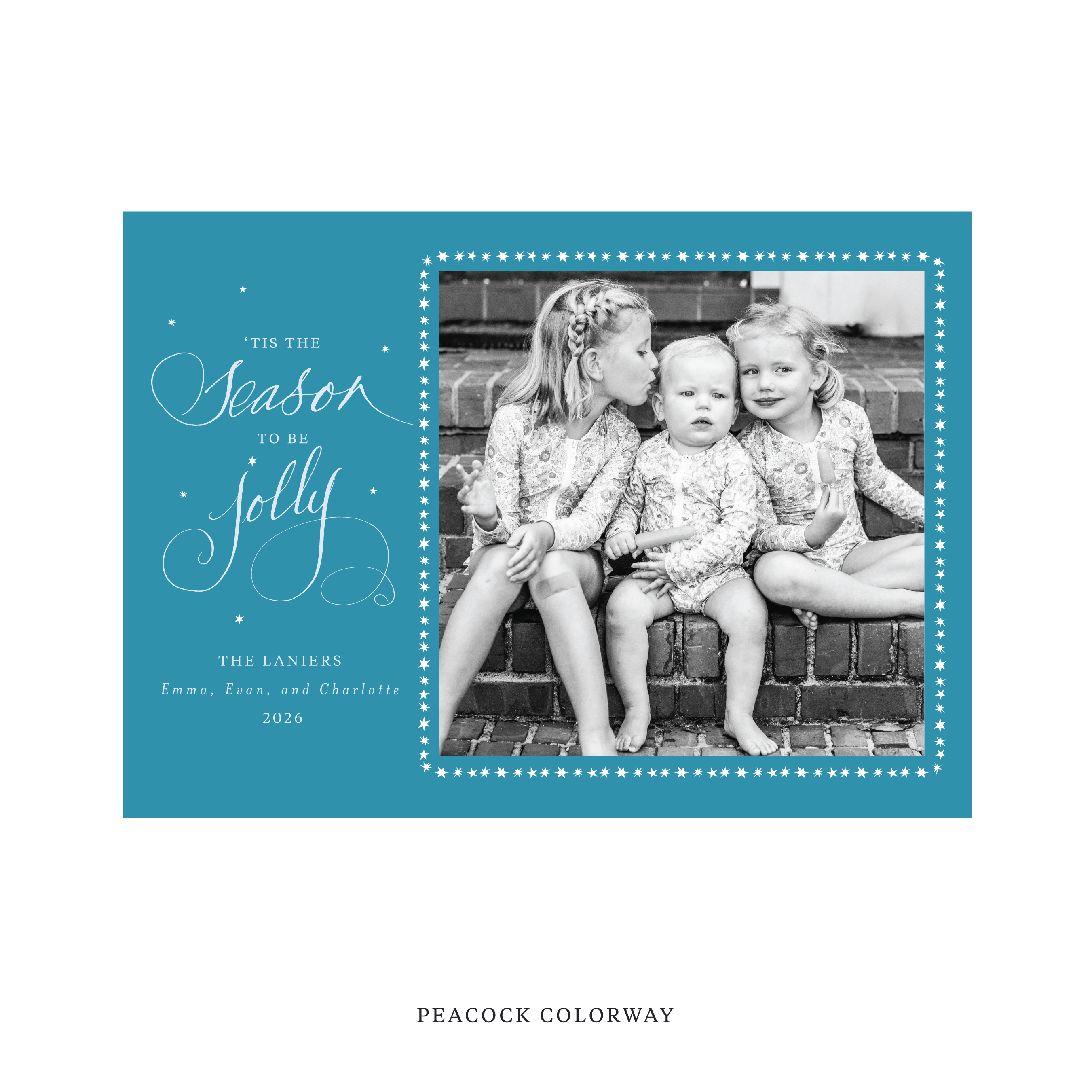 Lanier Classic Flat Print Holiday Card, Large