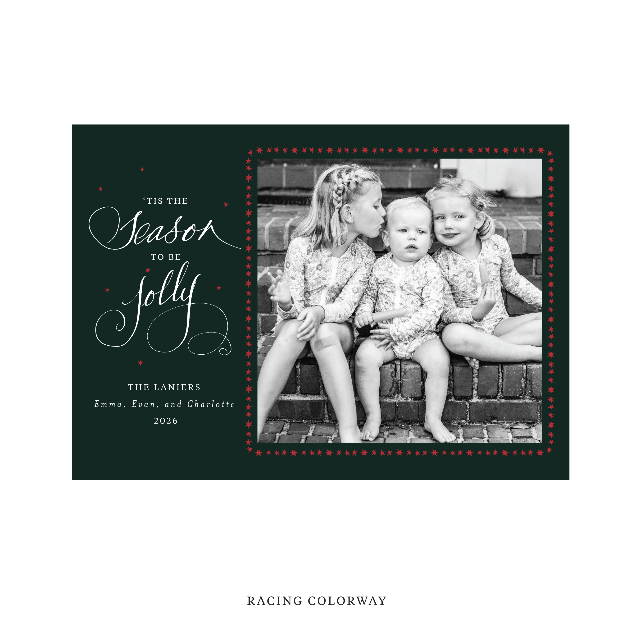 Lanier Classic Flat Print Holiday Card, Large