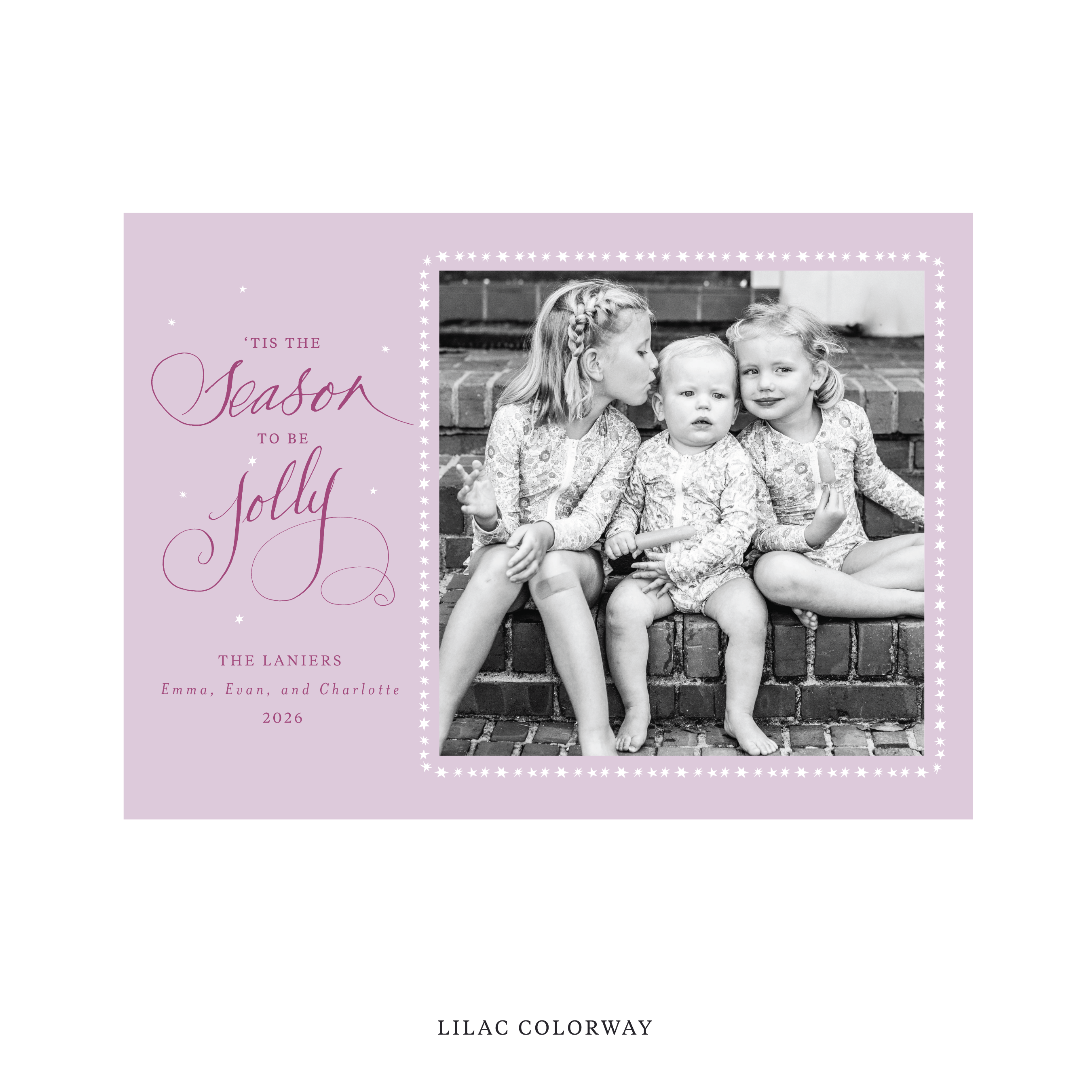 Lanier Classic Flat Print Holiday Card, Large