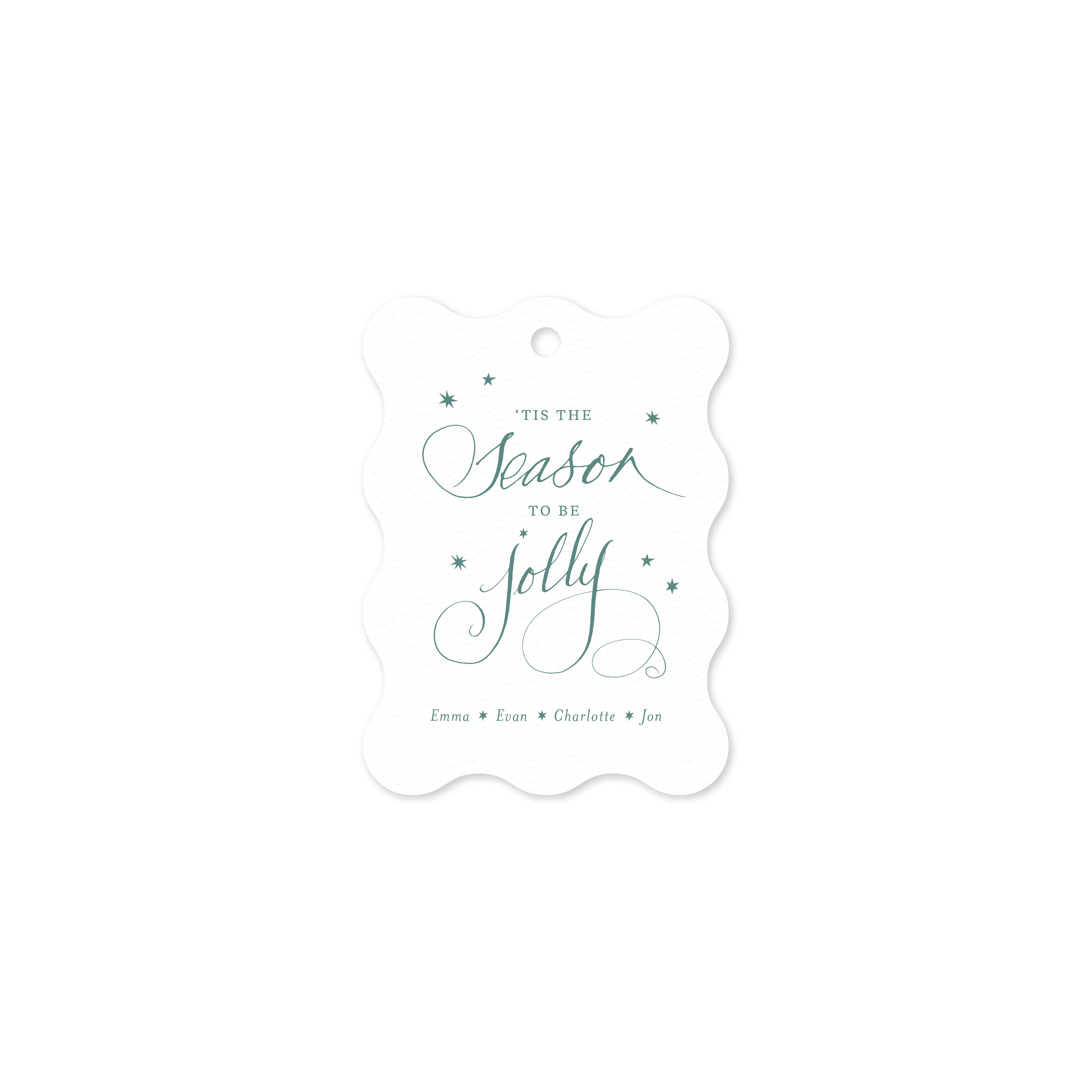 Lanier Wavy Letterpress Holiday Gift Tag