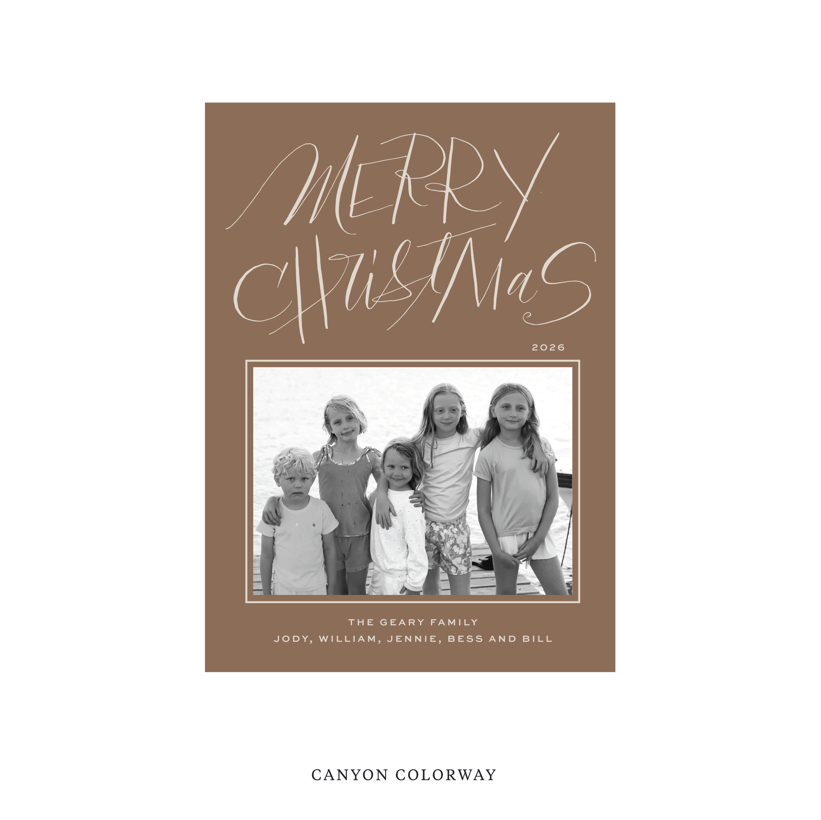 Larkin Classic Flat Print Holiday Card, Medium
