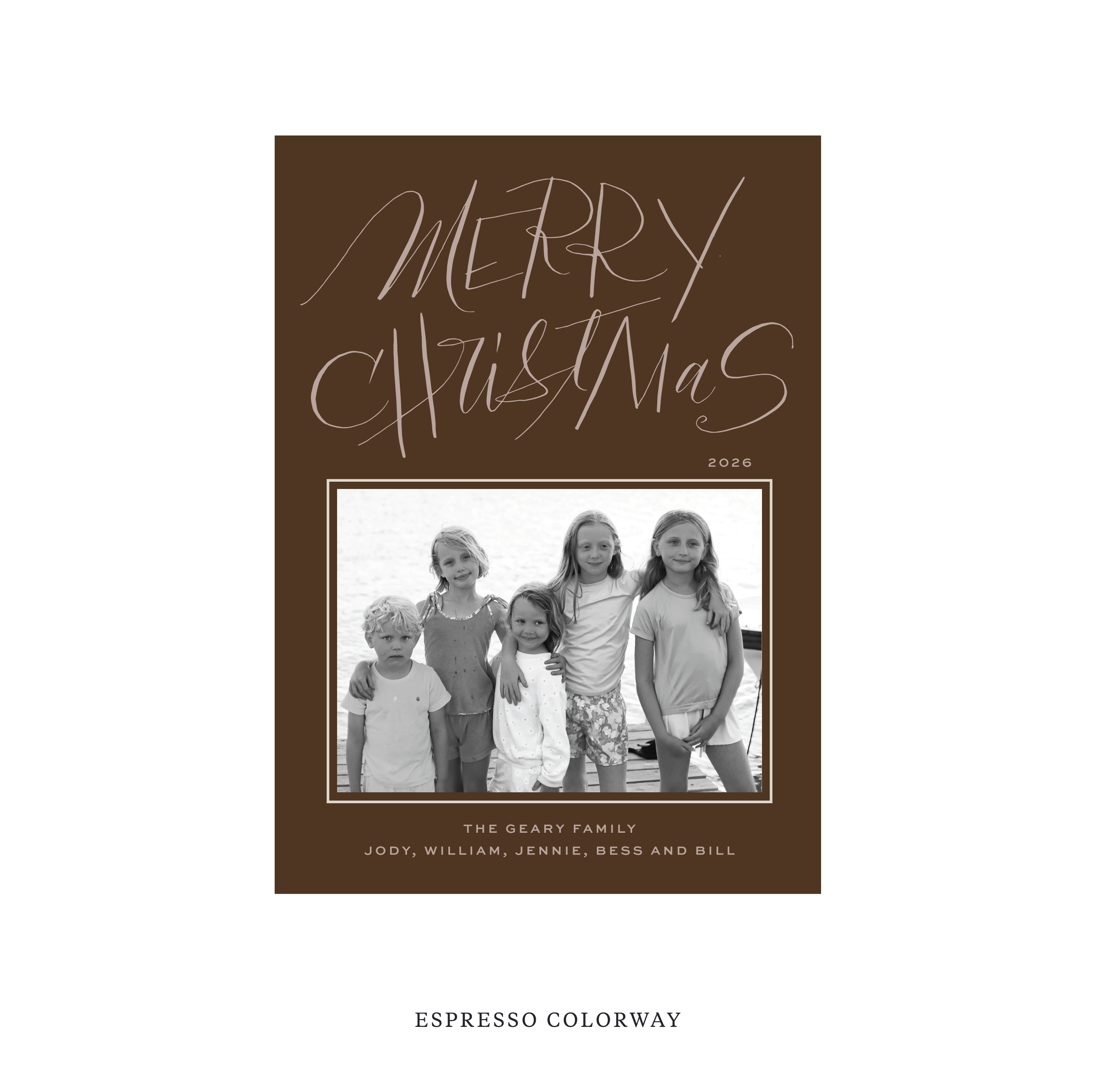 Larkin Classic Flat Print Holiday Card, Medium
