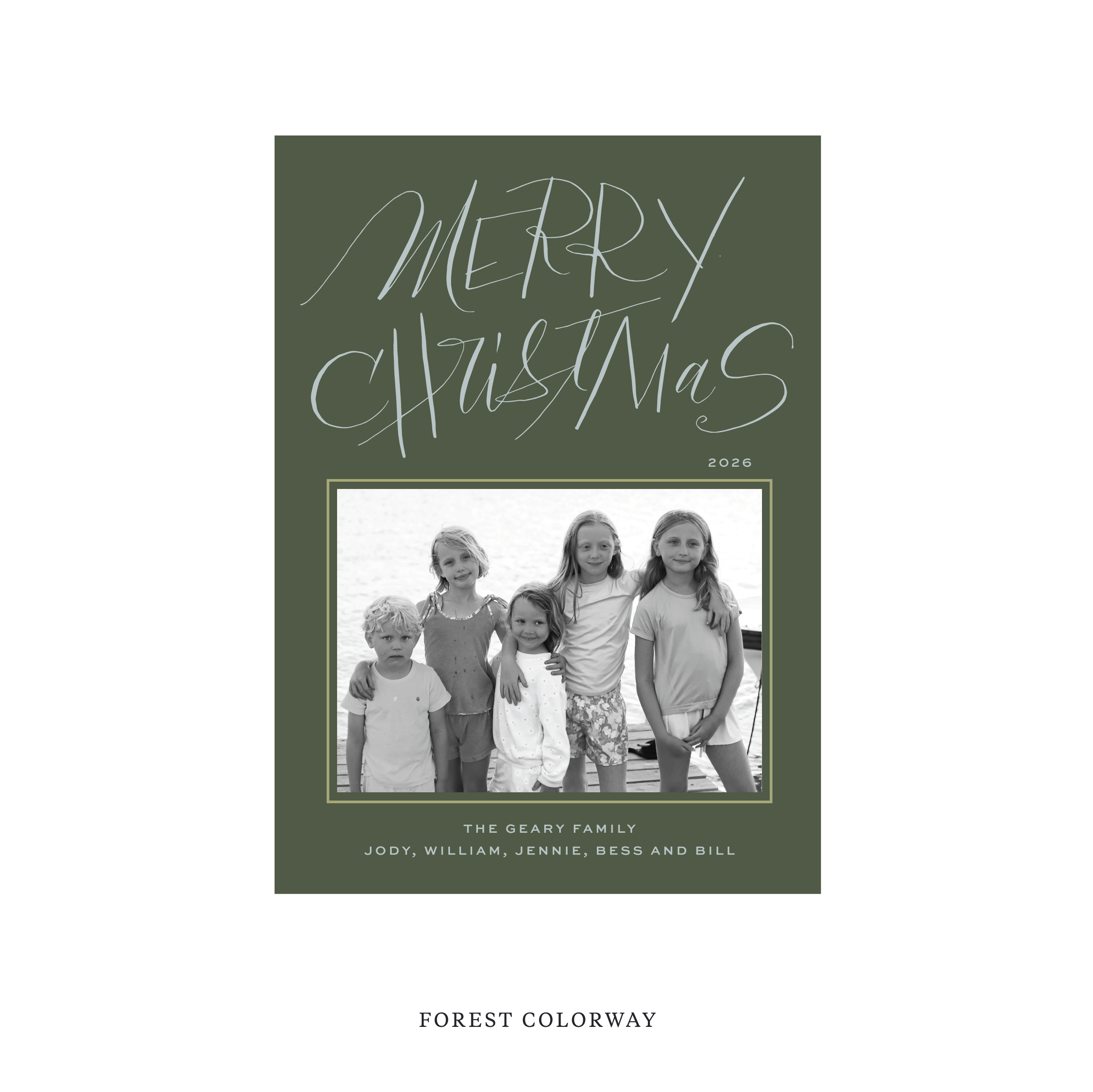 Larkin Classic Flat Print Holiday Card, Medium