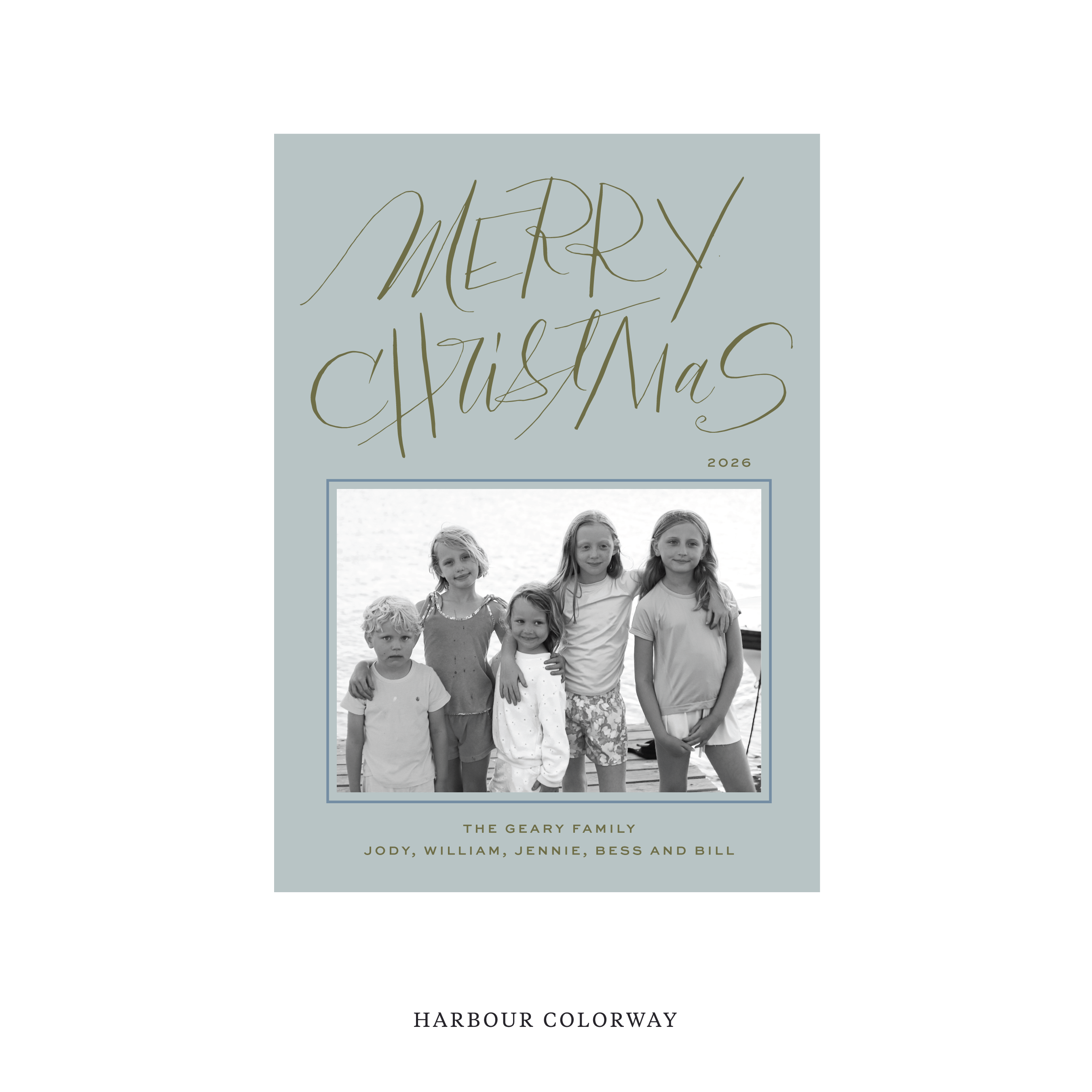 Larkin Classic Flat Print Holiday Card, Medium