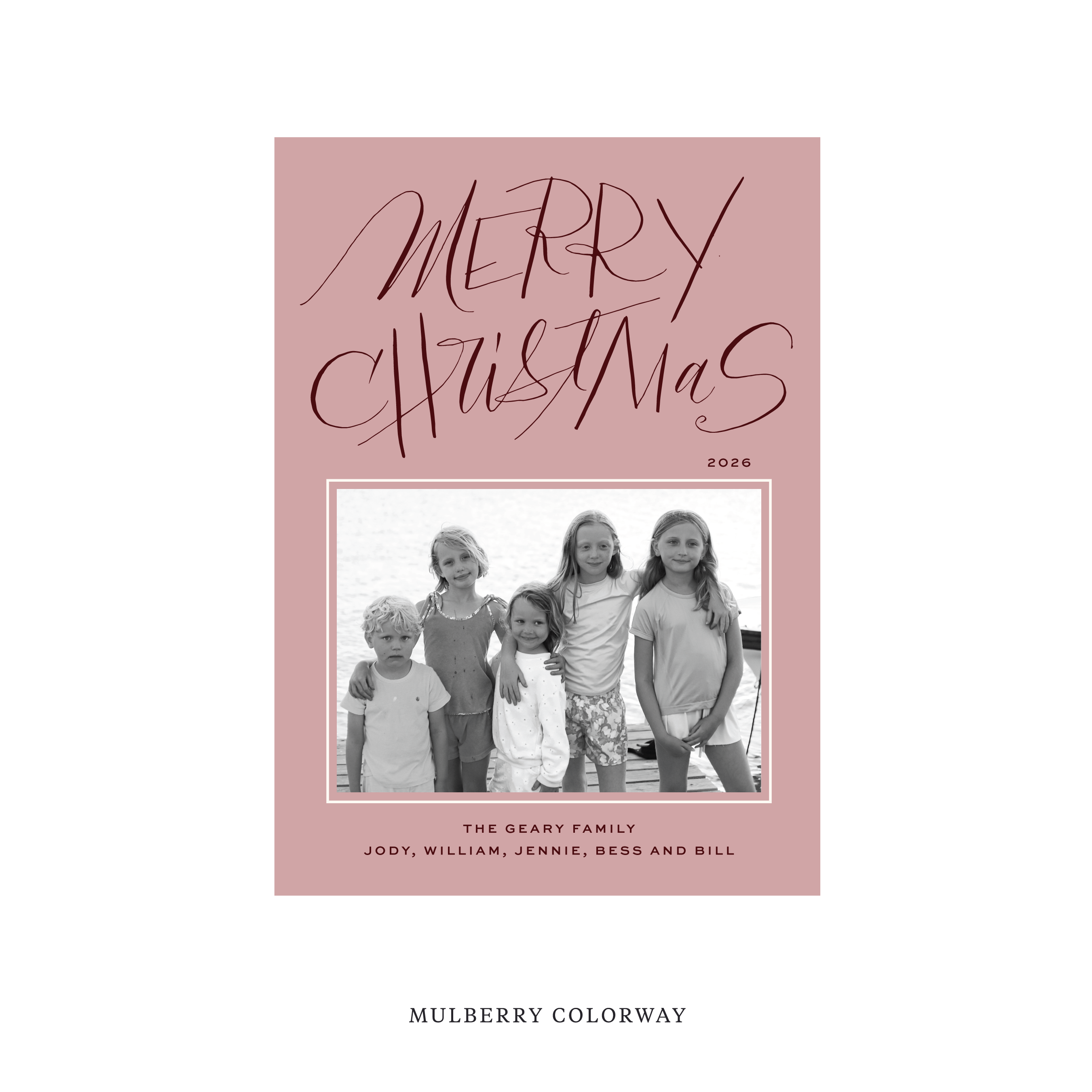 Larkin Classic Flat Print Holiday Card, Medium