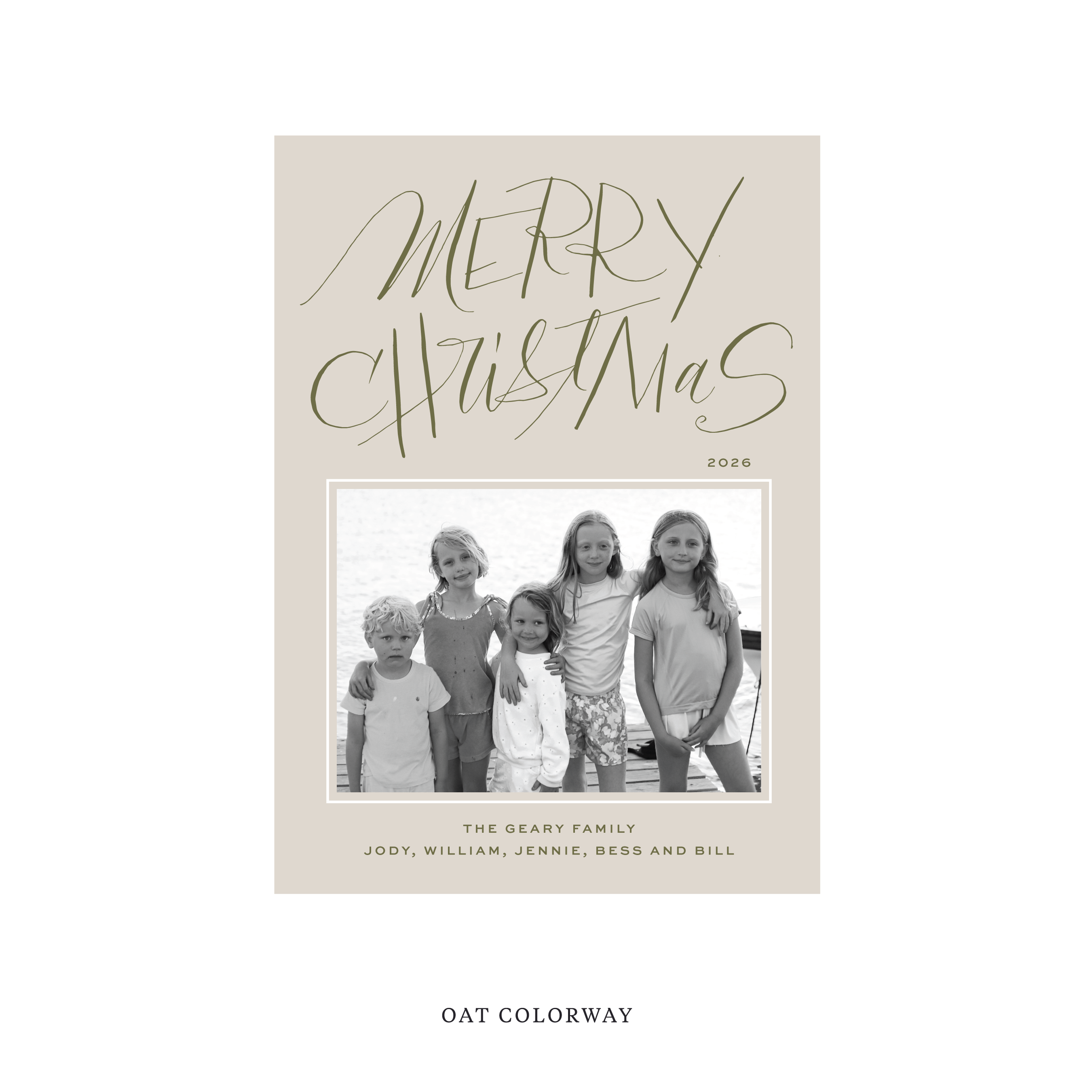 Larkin Classic Flat Print Holiday Card, Medium