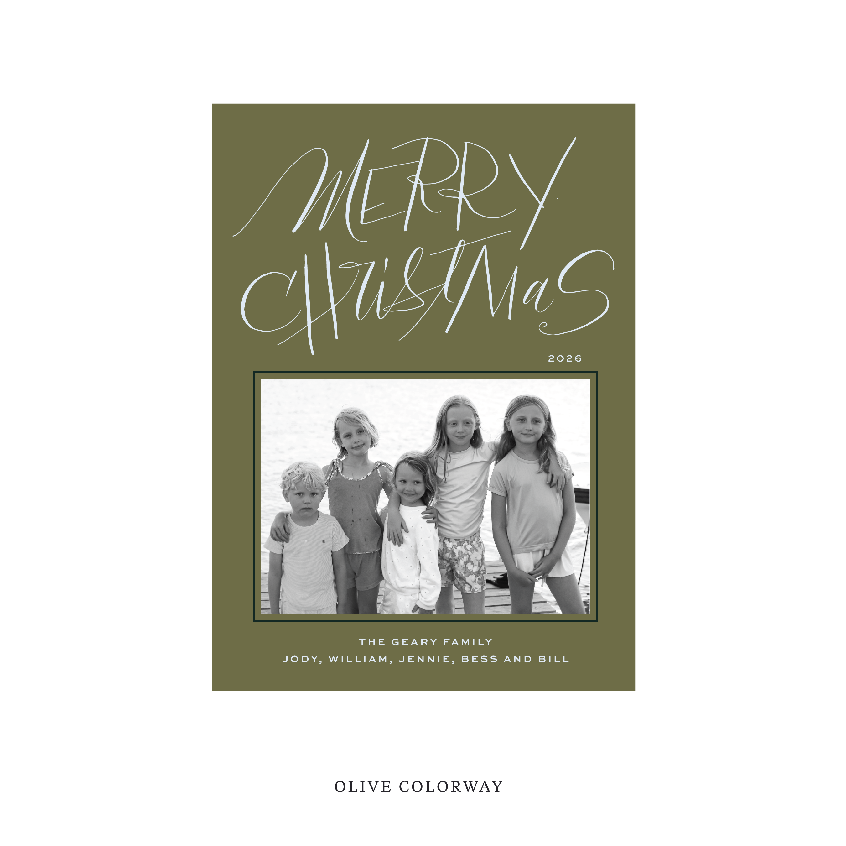 Larkin Classic Flat Print Holiday Card, Medium