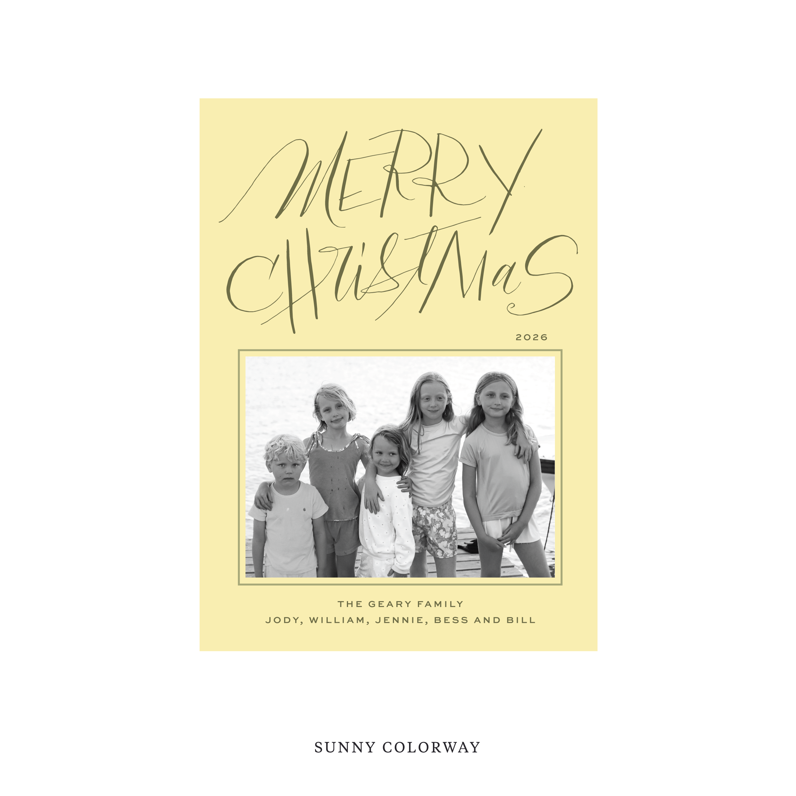 Larkin Classic Flat Print Holiday Card, Medium