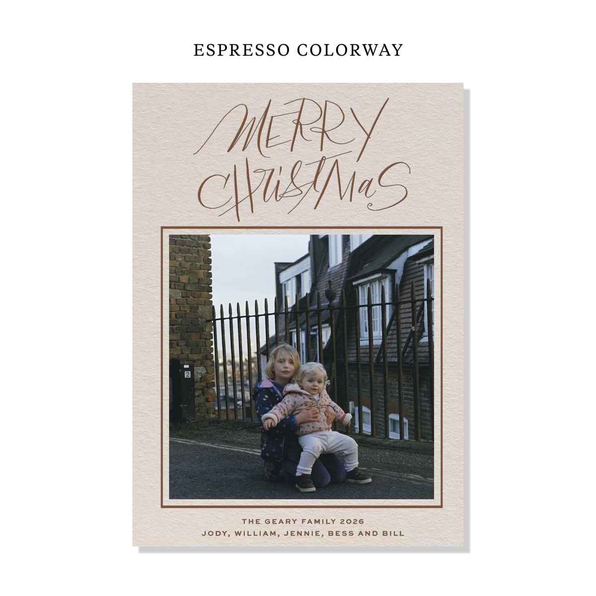 Larkin Letterpress Holiday Card, Large (Colored Paper)