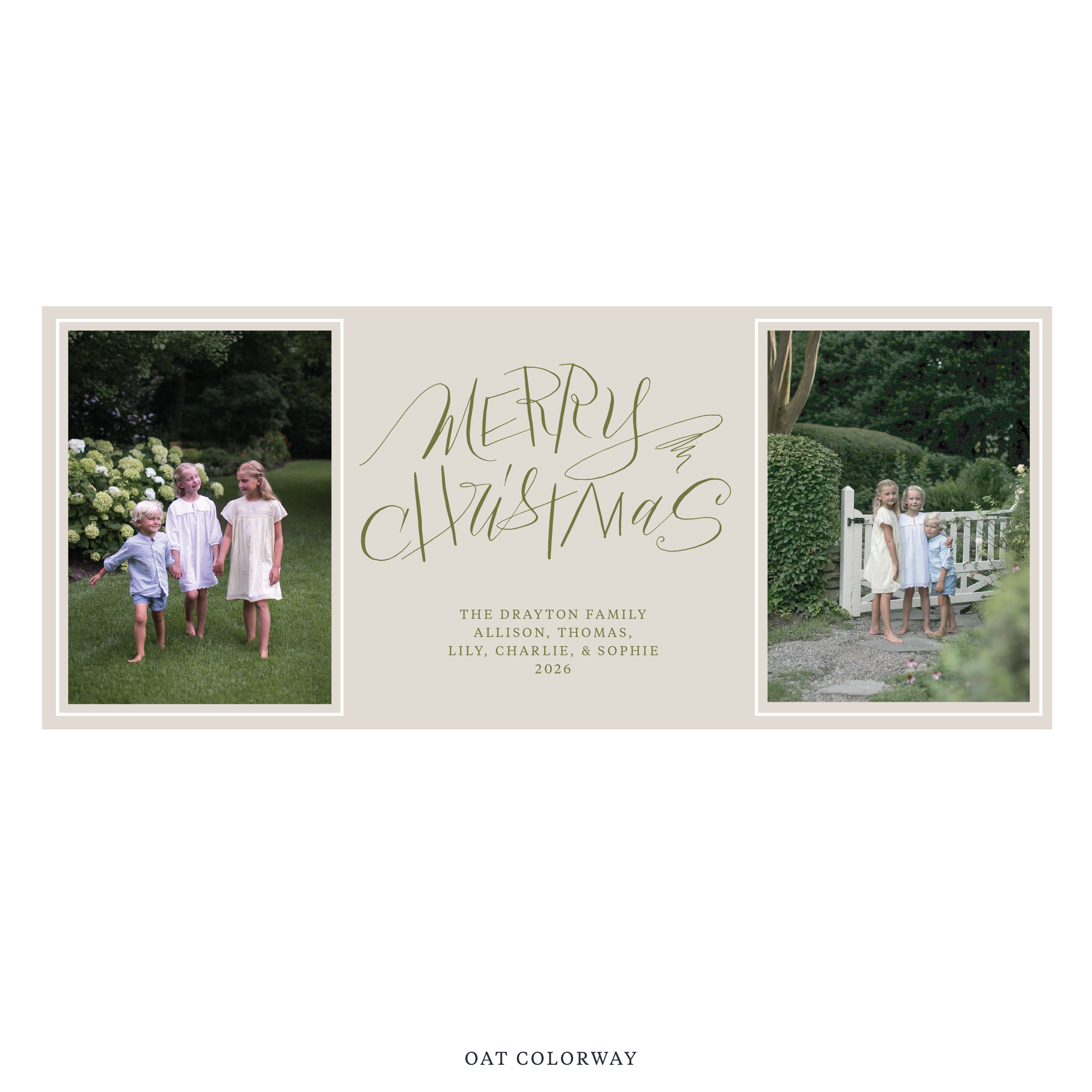 Larkin Digital Photo Holiday Card, Skinny