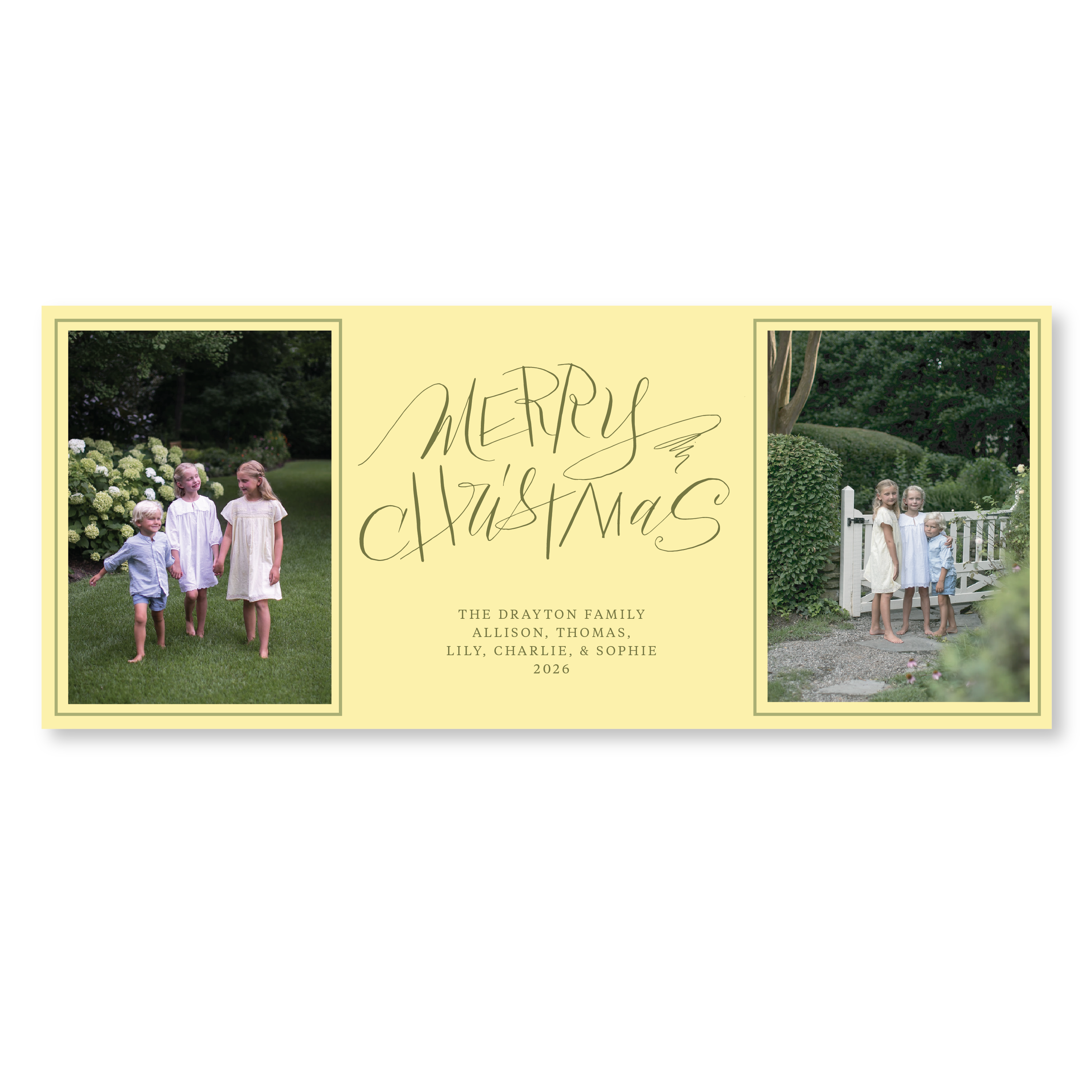 Larkin Digital Photo Holiday Card, Skinny