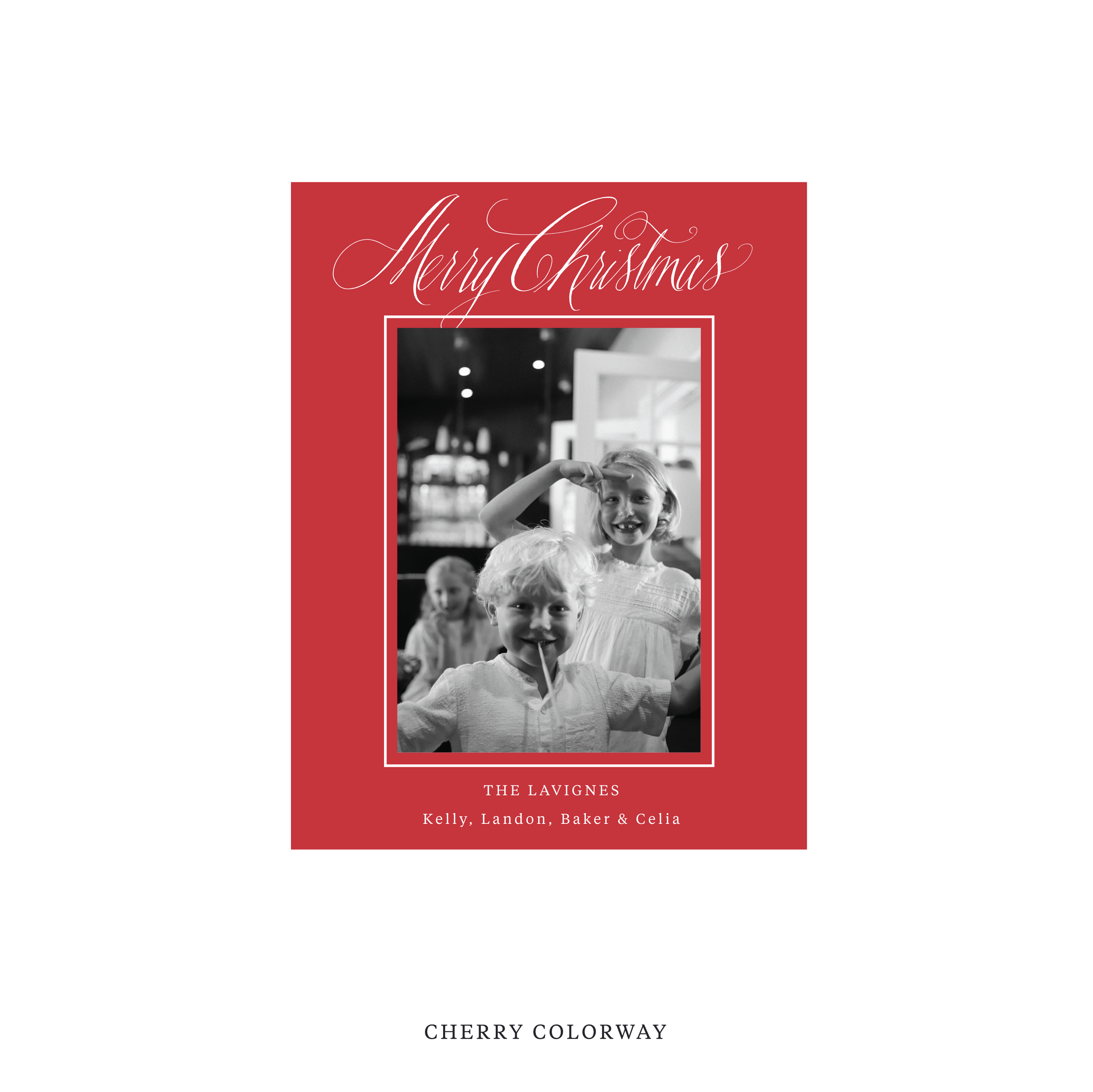 Lavigne Classic Flat Print Holiday Card, Small