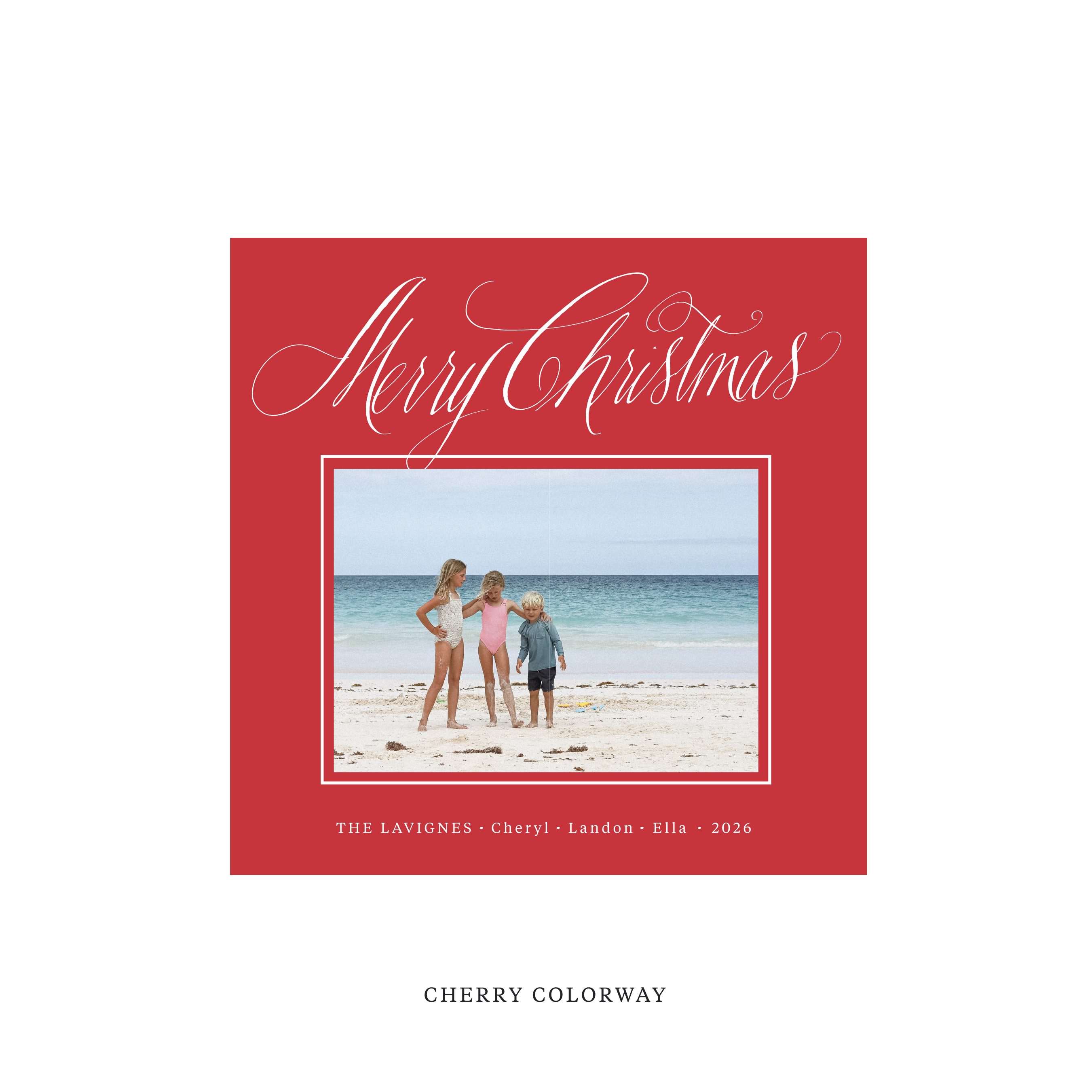 Lavigne Classic Flat Print Holiday Card, Square