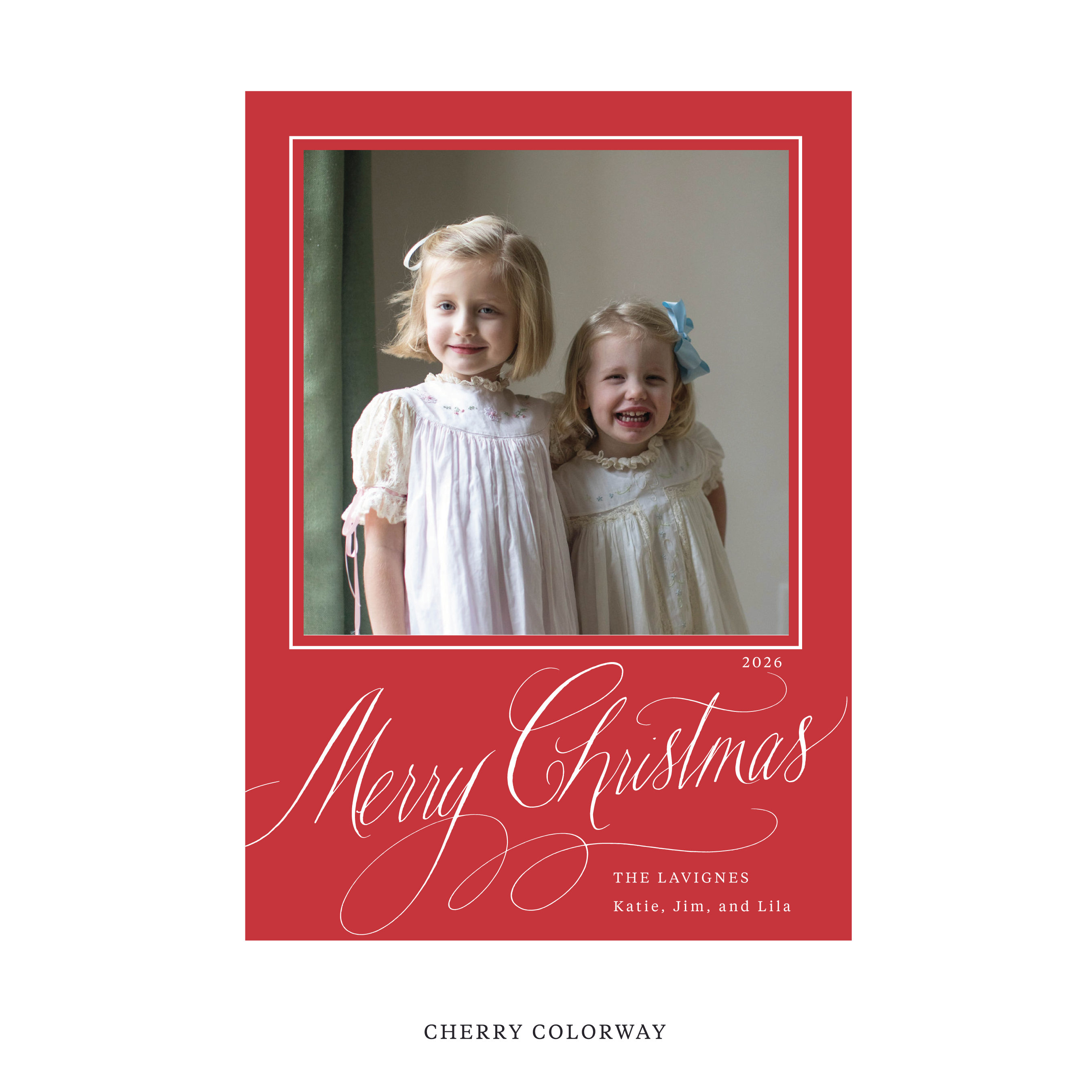 Lavigne Classic Flat Print Holiday Card, Large