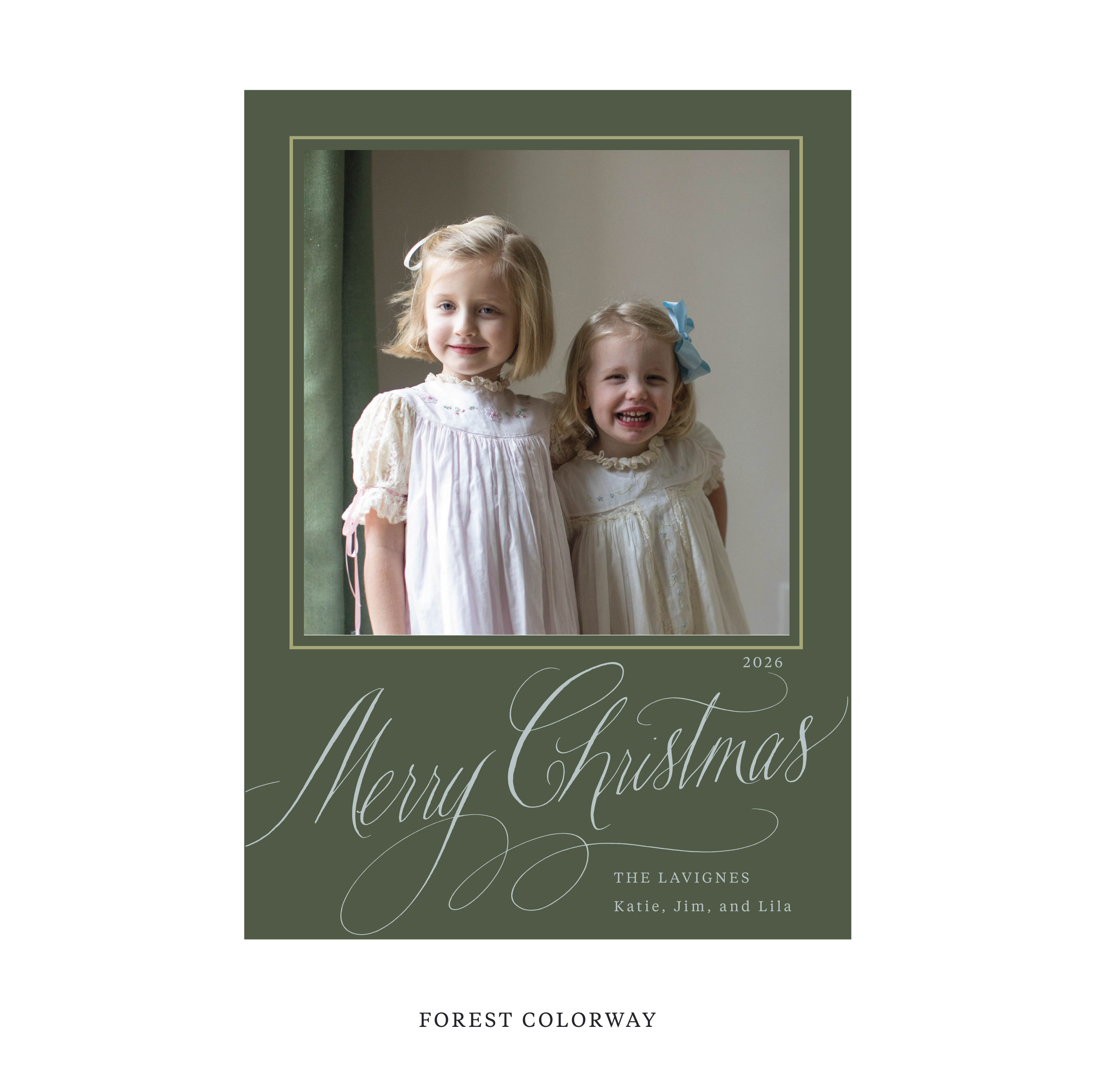 Lavigne Classic Flat Print Holiday Card, Large