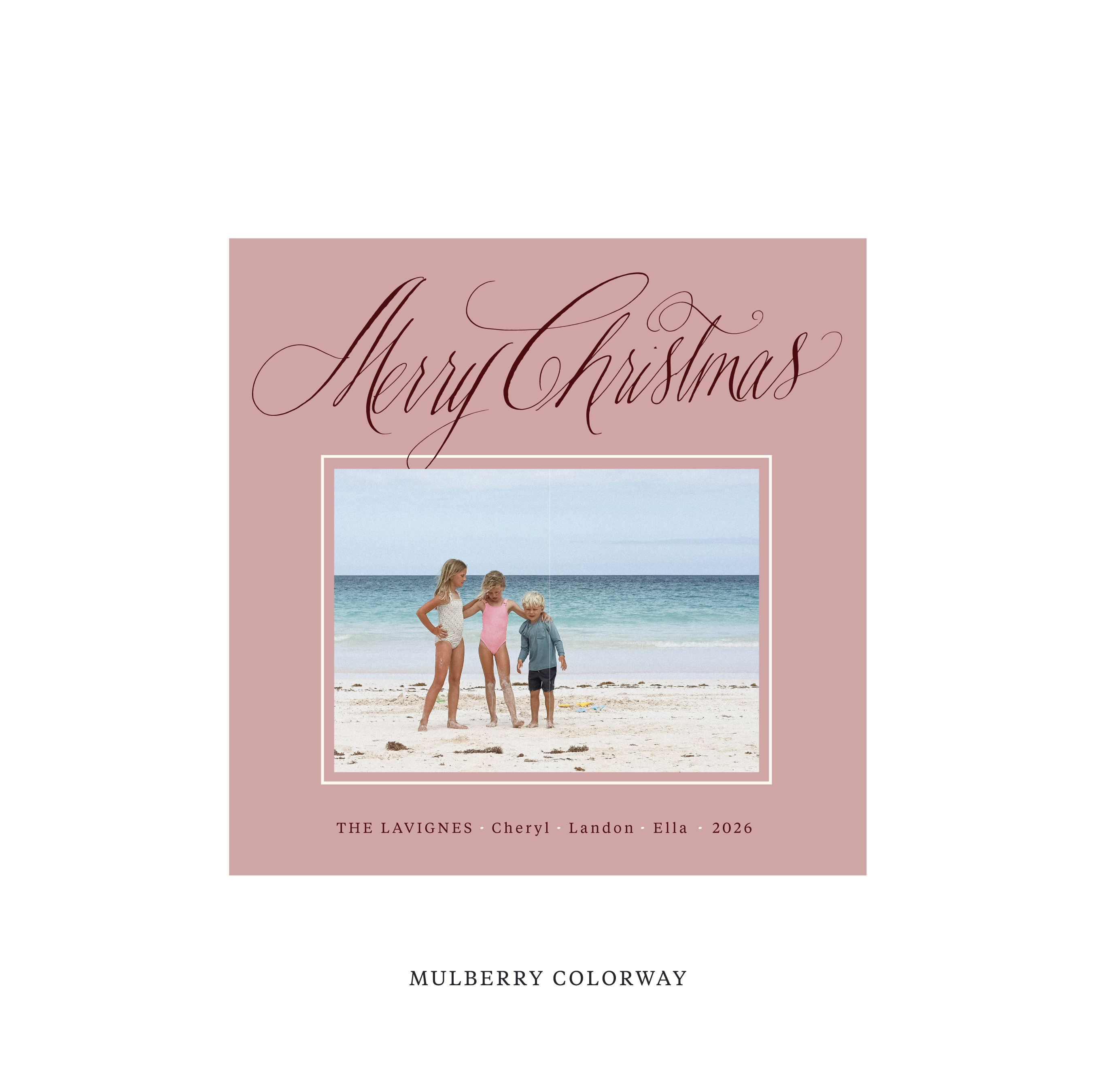 Lavigne Classic Flat Print Holiday Card, Square