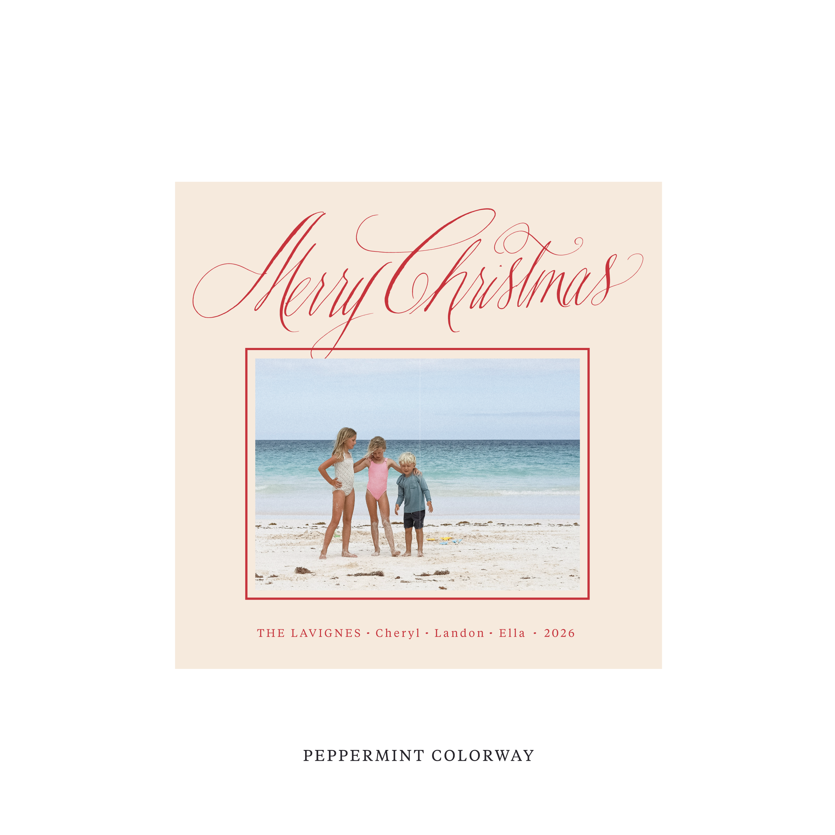 Lavigne Classic Flat Print Holiday Card, Square