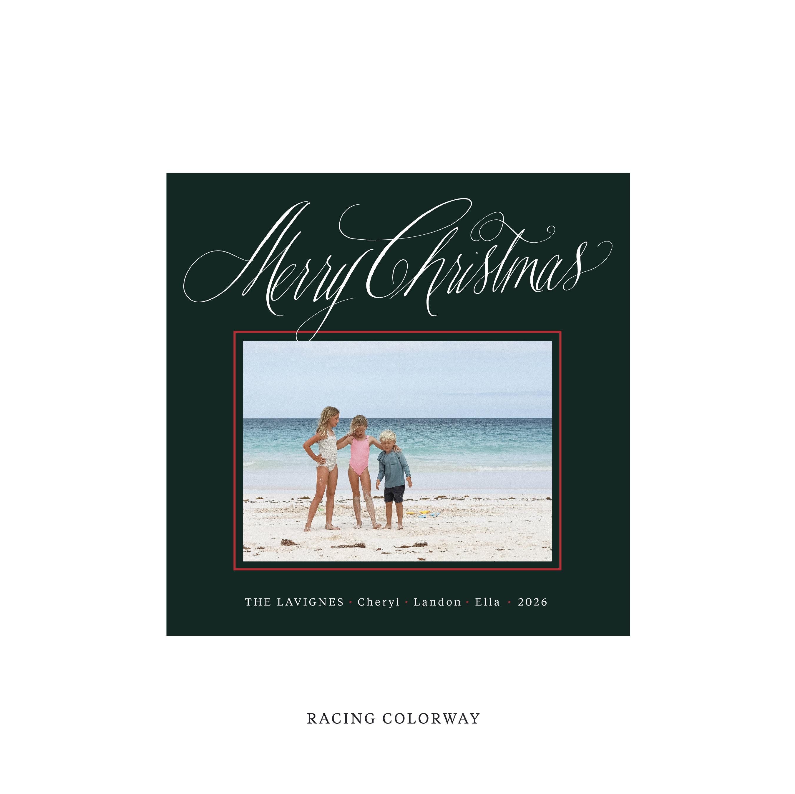 Lavigne Classic Flat Print Holiday Card, Square