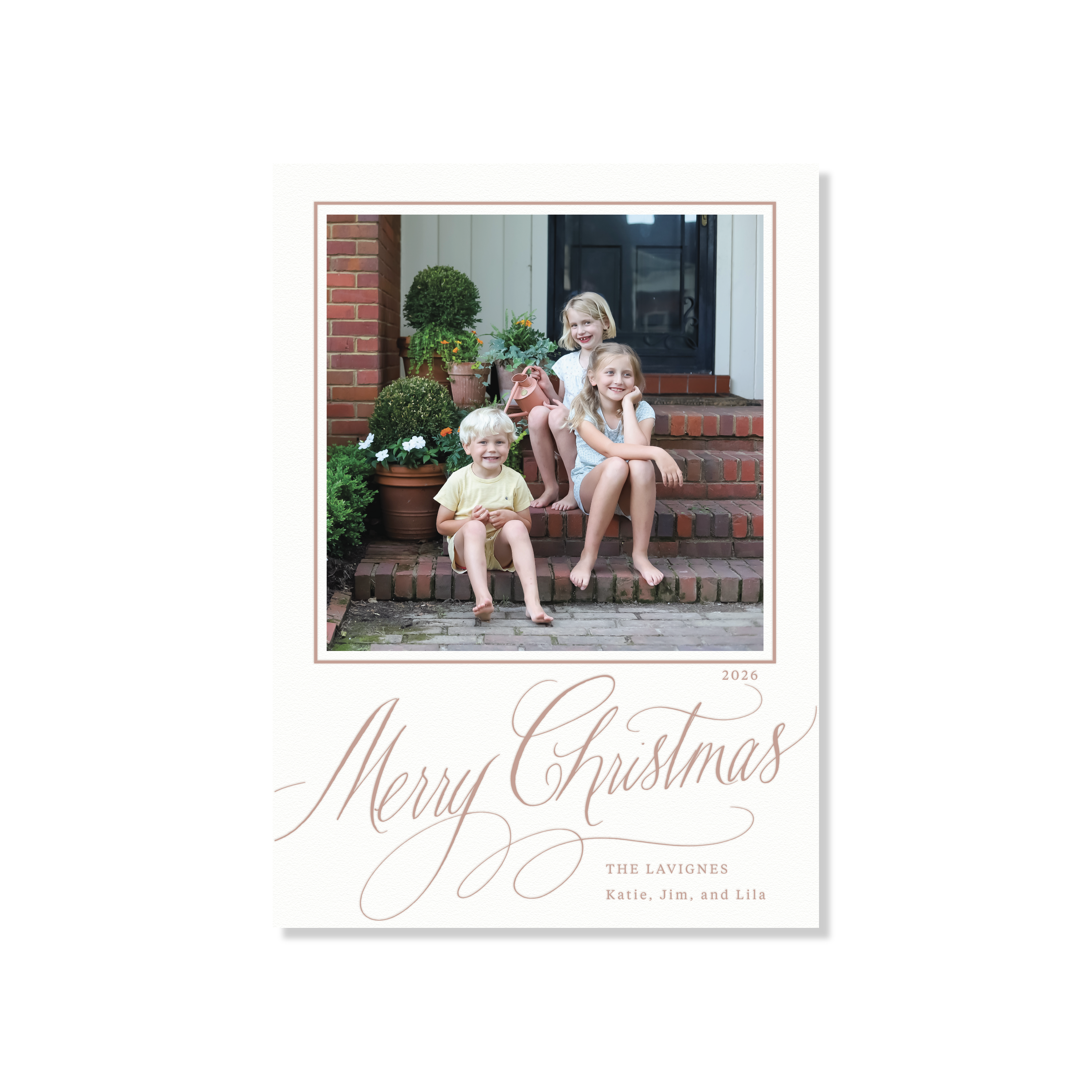 Lavigne Letterpress Holiday Card, Large (White Paper)