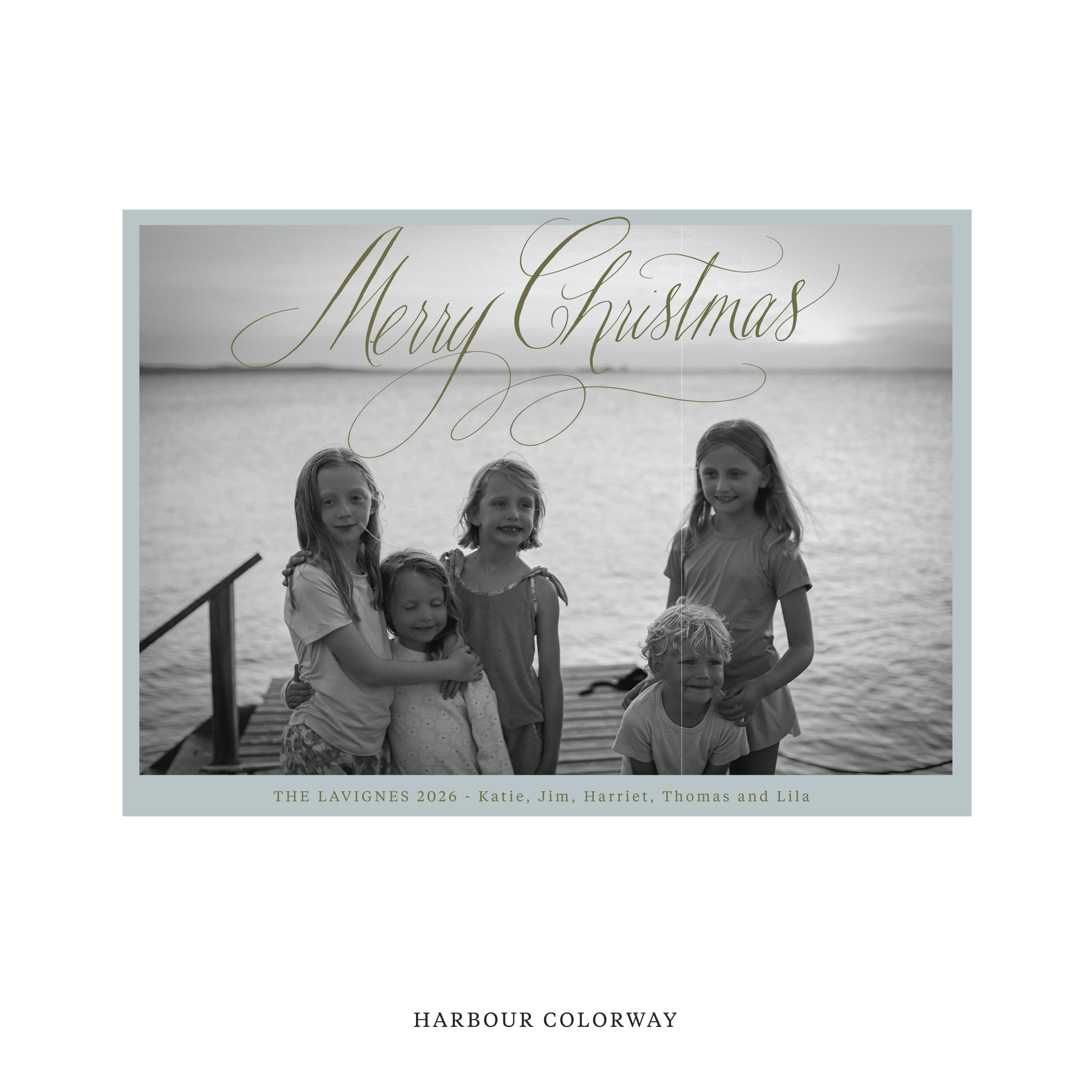 Celebrate the season with the Lavigne "Merry Christmas" Holiday Card by Stovall Collection. Featuring original hand-lettered artwork, this luxury personalized photo mount holiday card is available in 22 thoughtfully curated flat printing colorways.