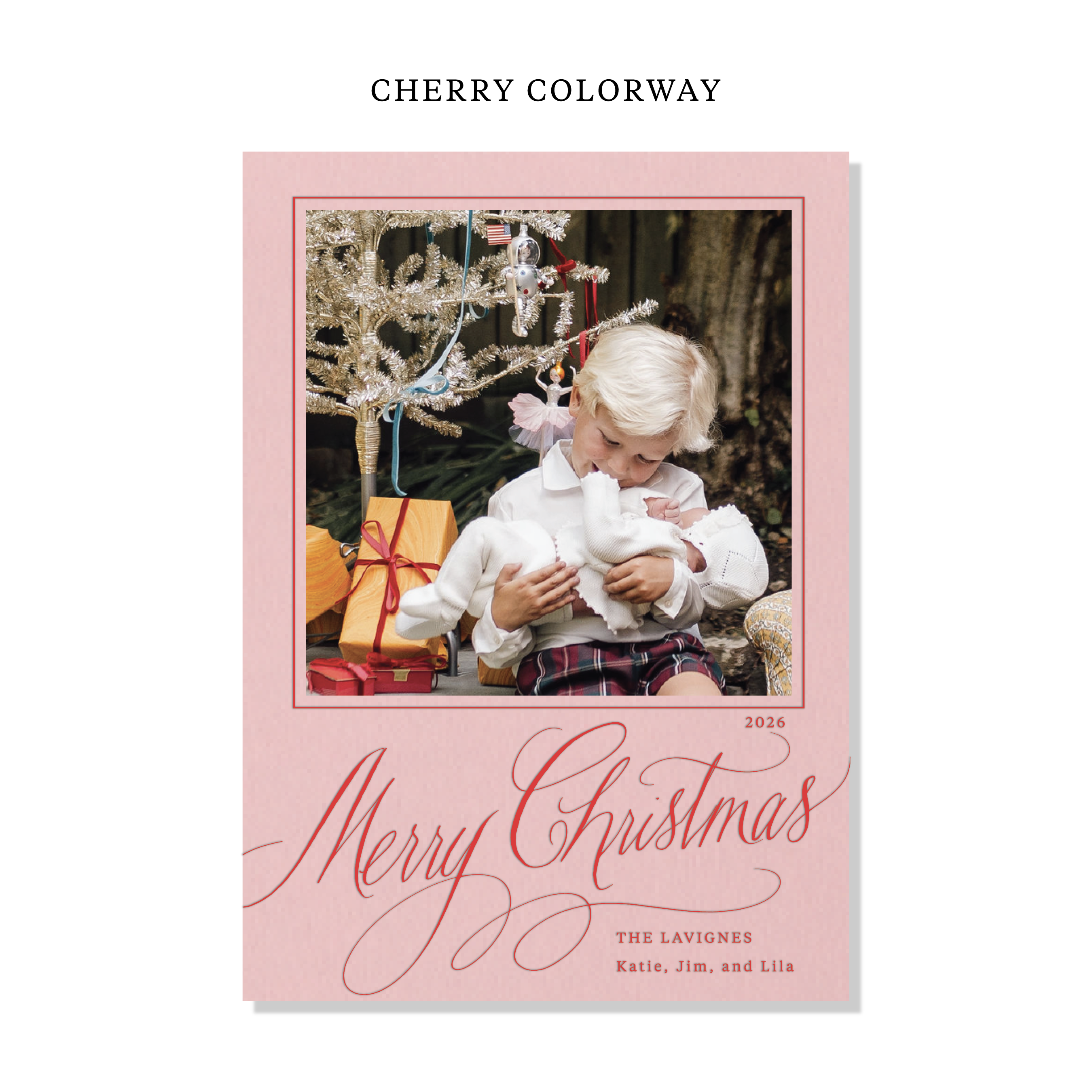Lavigne Letterpress Holiday Card, Large (Colored Paper)