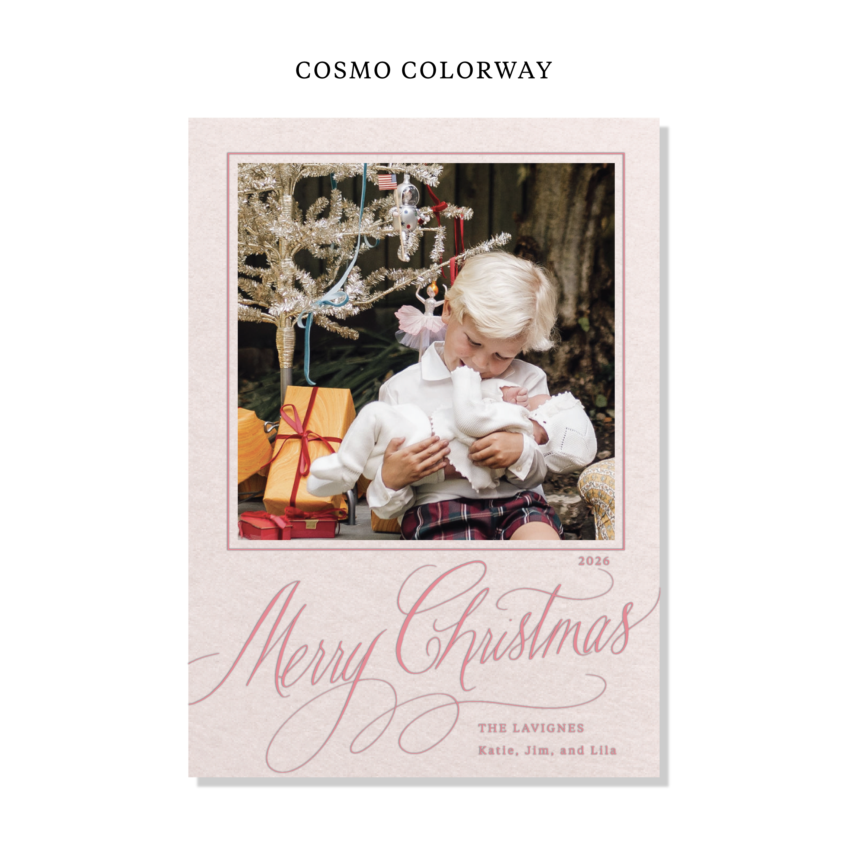 Lavigne Letterpress Holiday Card, Large (Colored Paper)