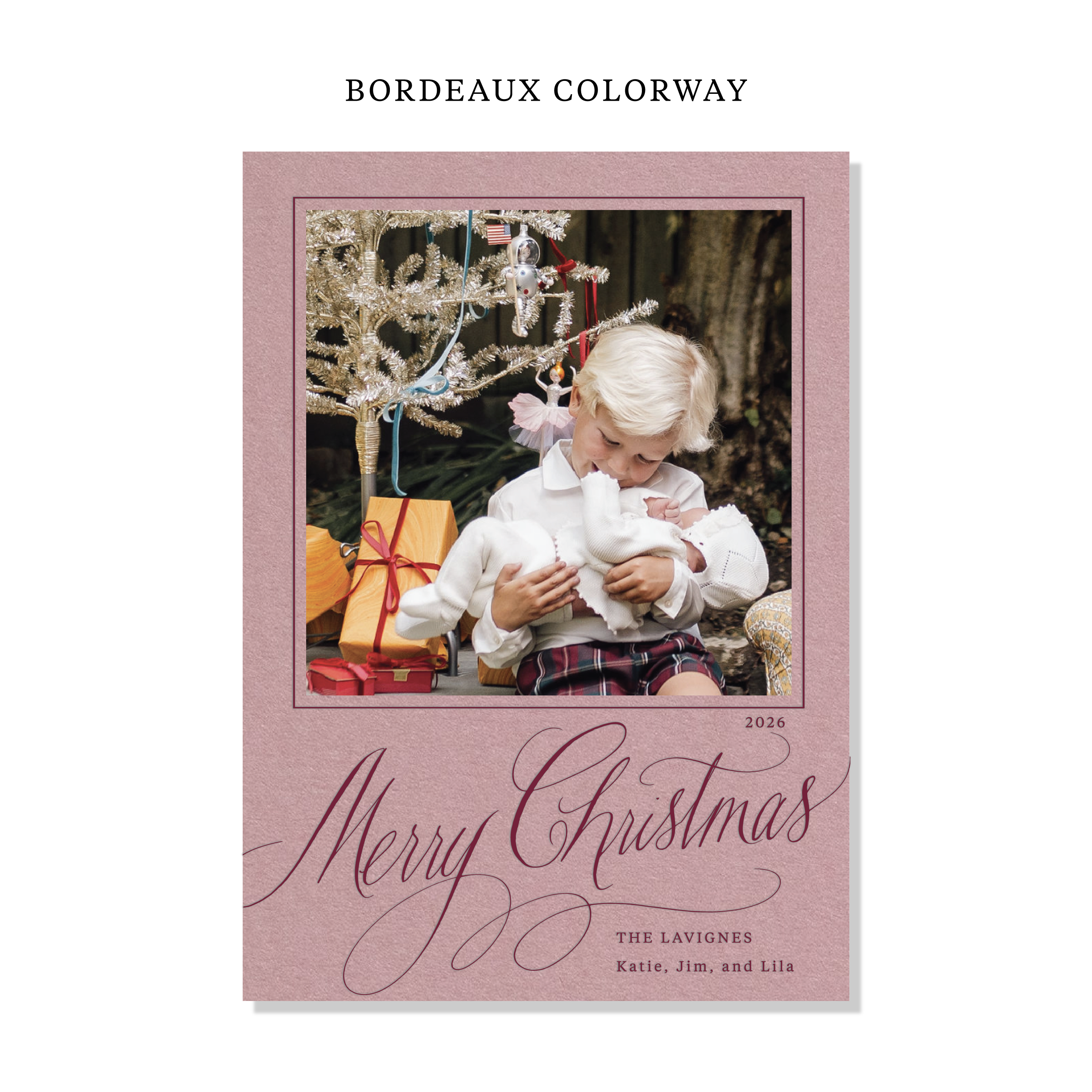 Lavigne Letterpress Holiday Card, Large (Colored Paper)