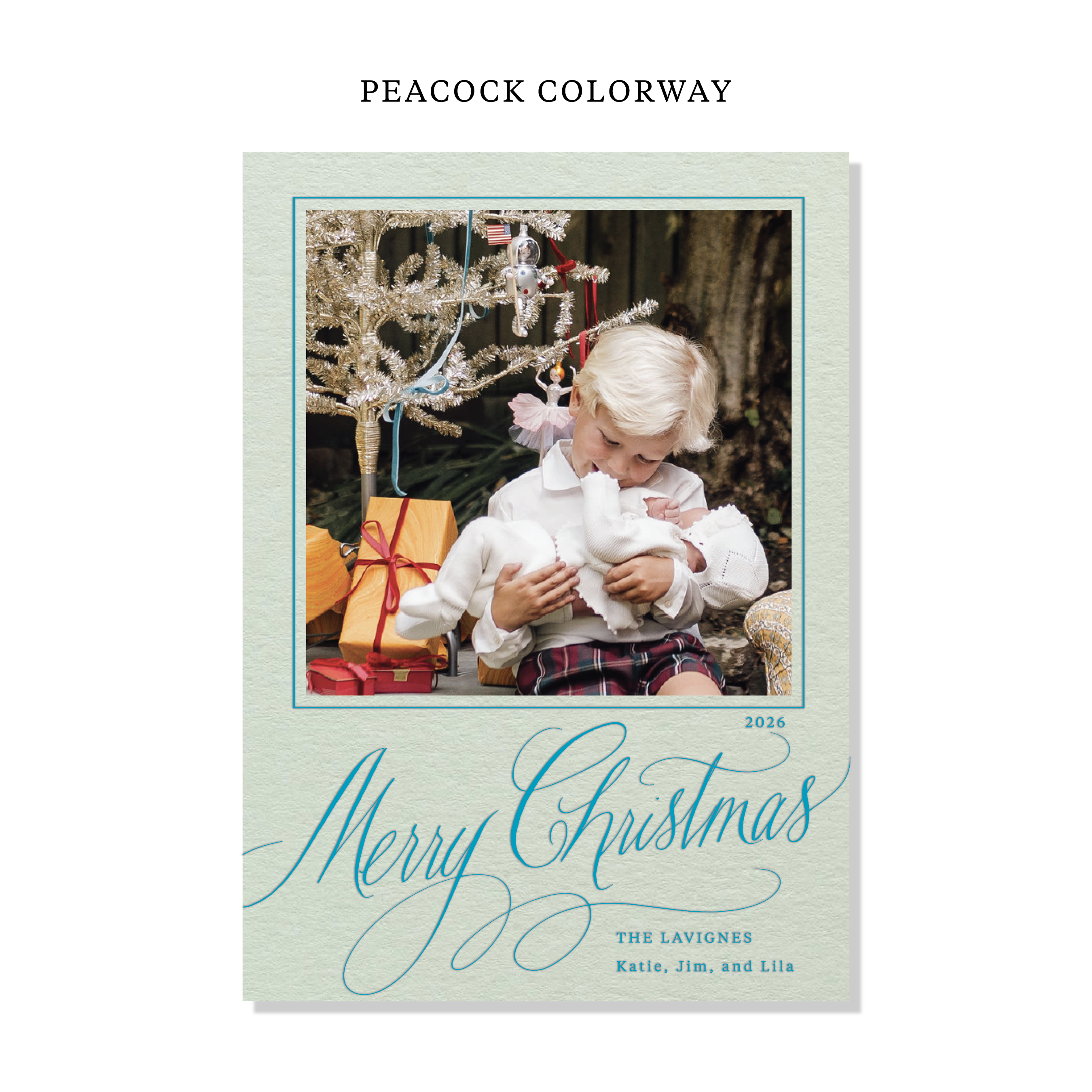 Lavigne Letterpress Holiday Card, Large (Colored Paper)