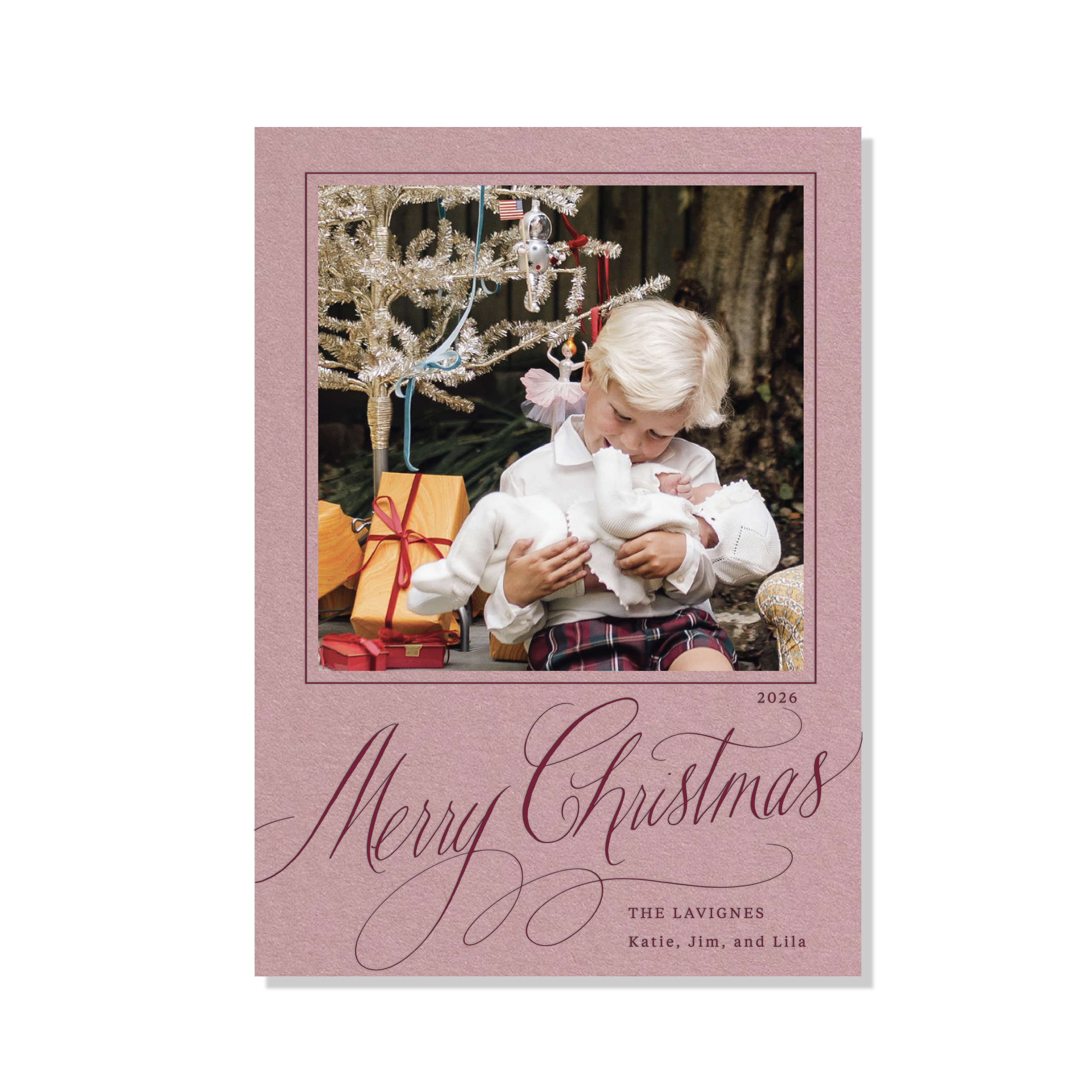 Lavigne Letterpress Holiday Card, Large (Colored Paper)