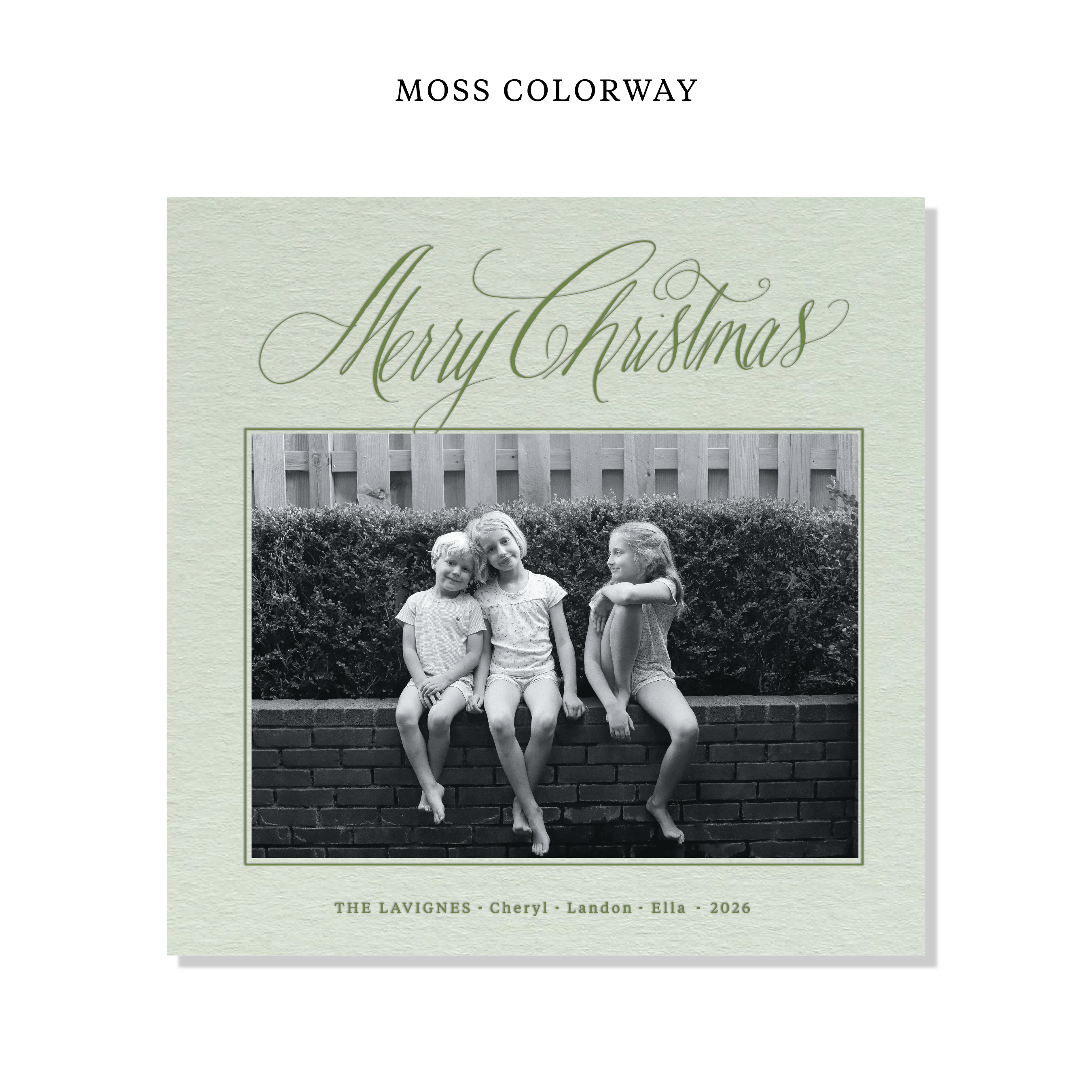 Lavigne Letterpress Holiday Card, Large Square (Colored Paper)
