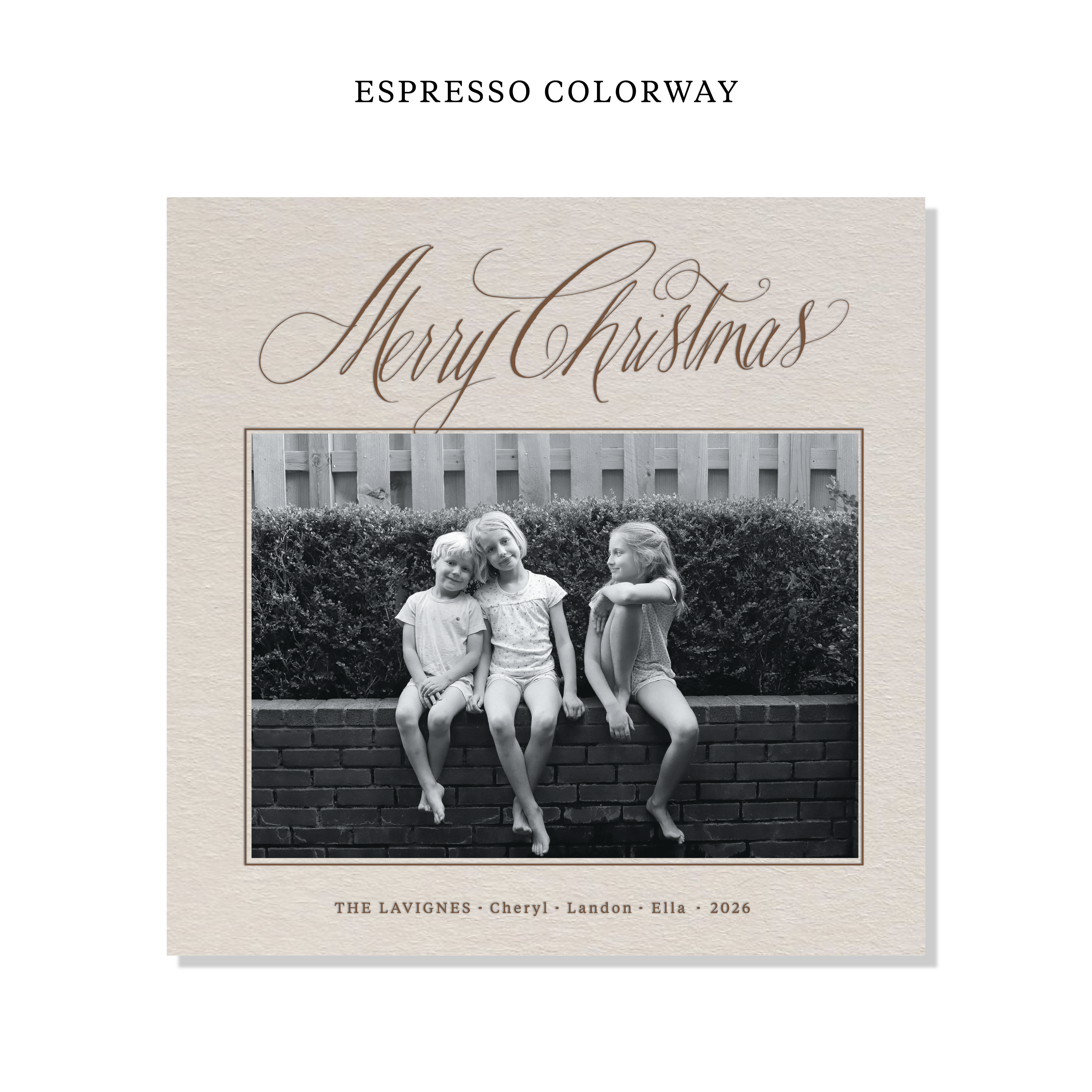 Lavigne Letterpress Holiday Card, Large Square (Colored Paper)