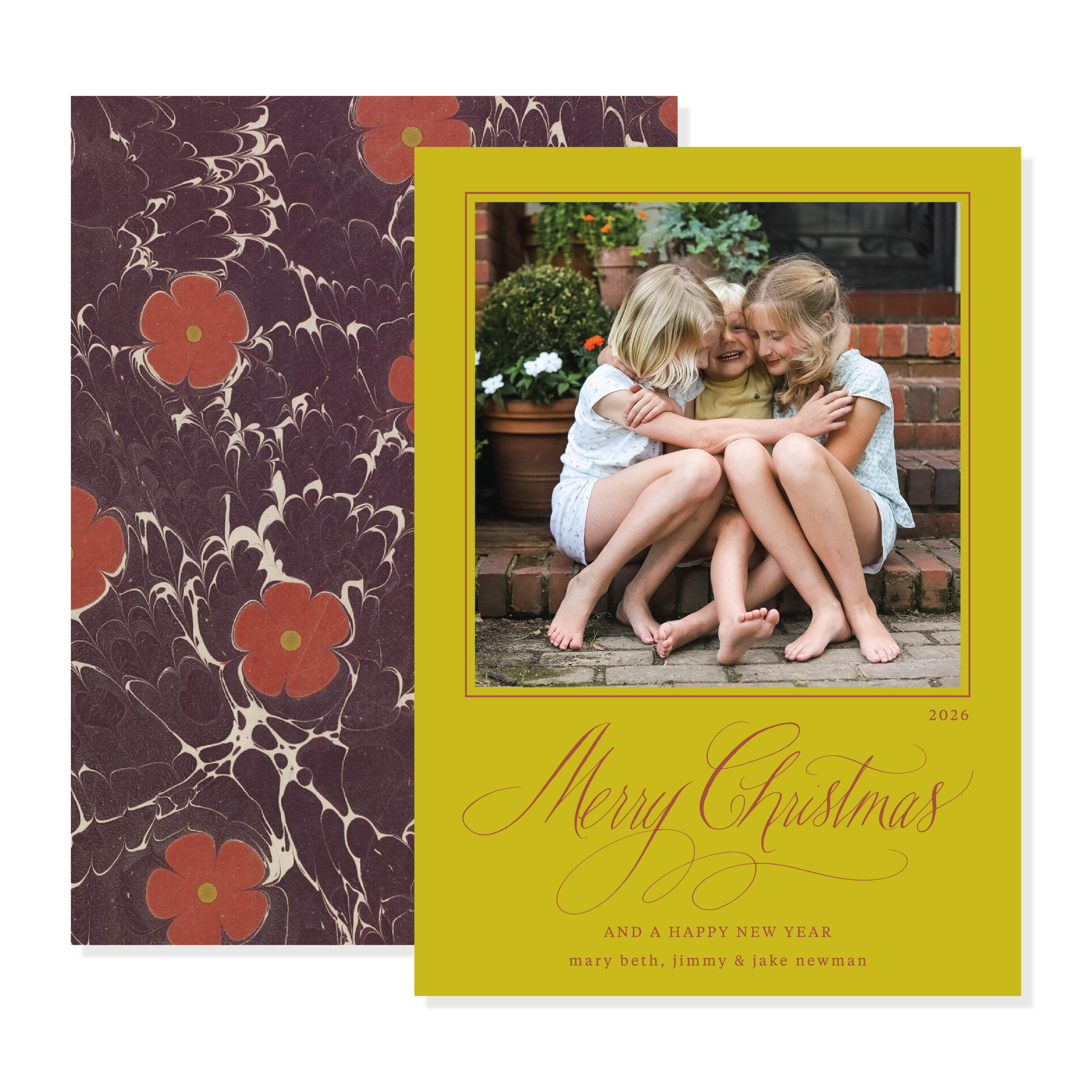 Bianca Marbled Classic Printed Holiday Card