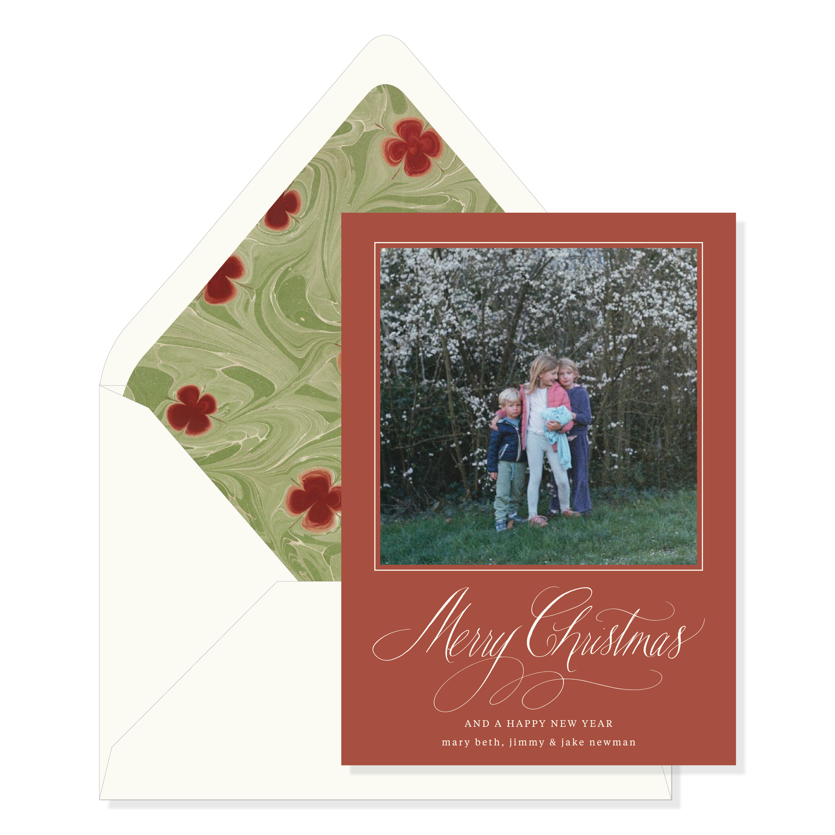 Simone Marbled Classic Printed Holiday Card