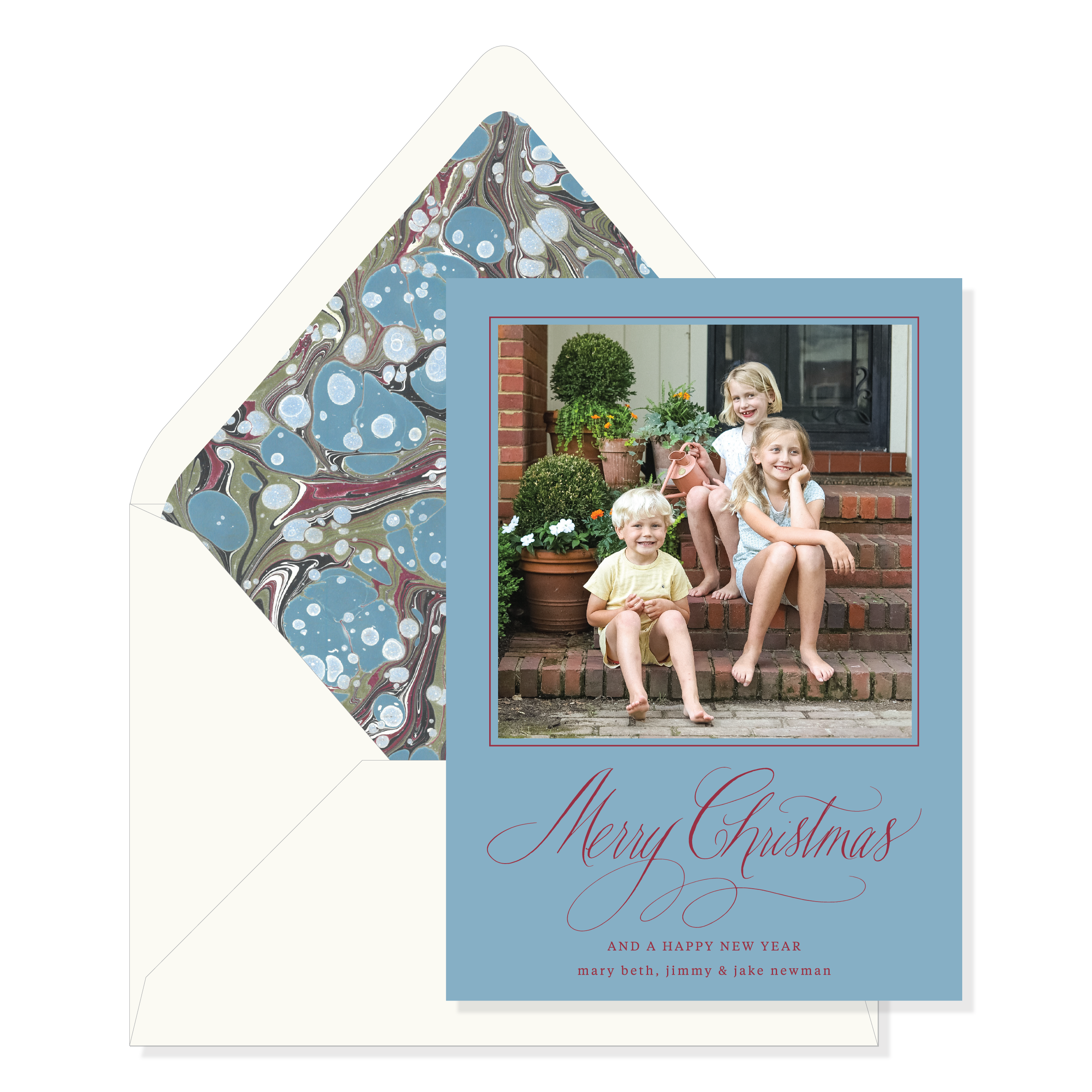 Celeste Marbled Classic Printed Holiday Card