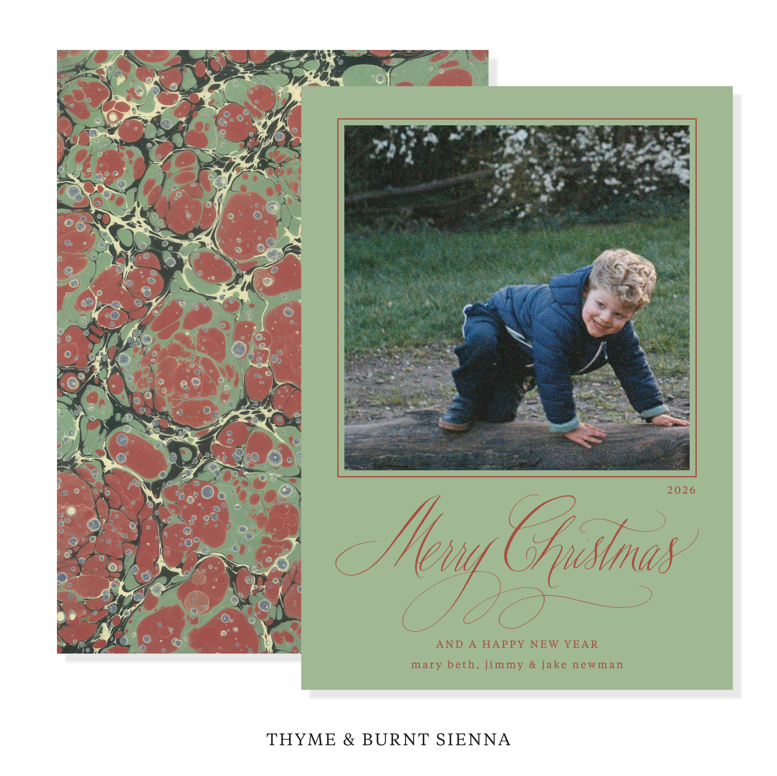 Allegra Marbled Classic Printed Holiday Card