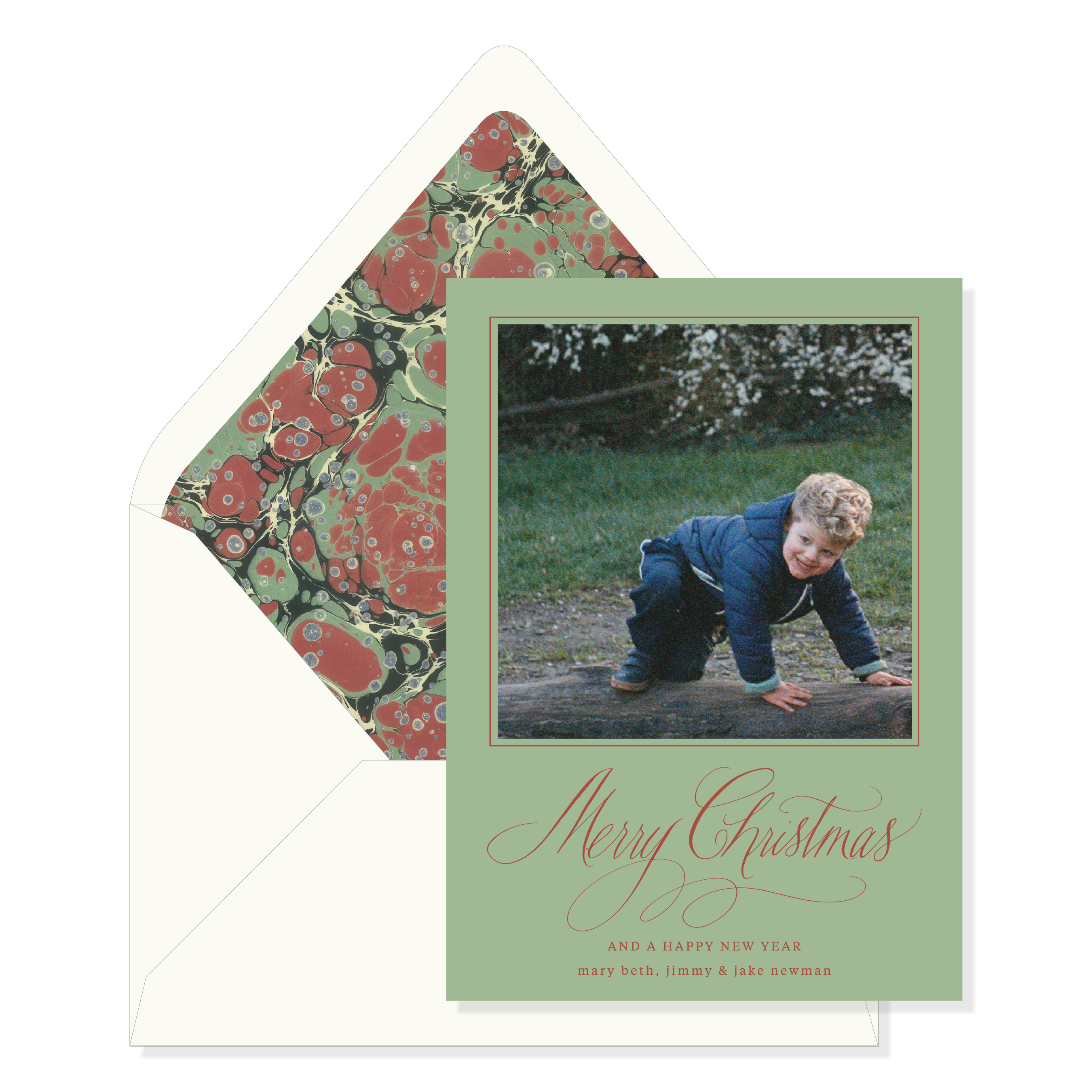 Allegra Marbled Classic Printed Holiday Card