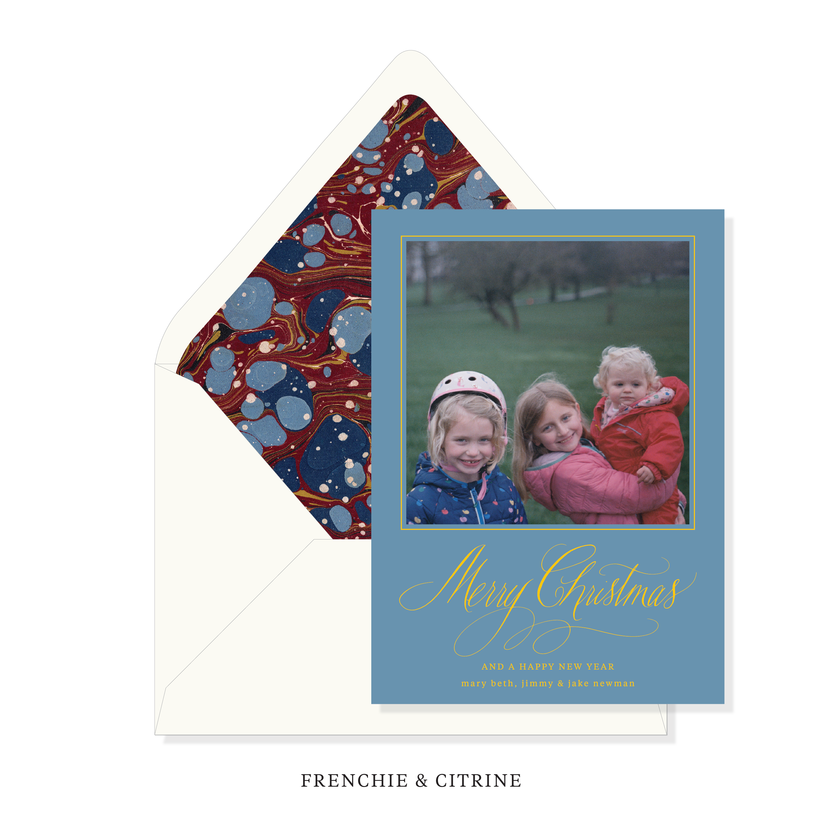 Francesca Marbled Classic Printed Holiday Card