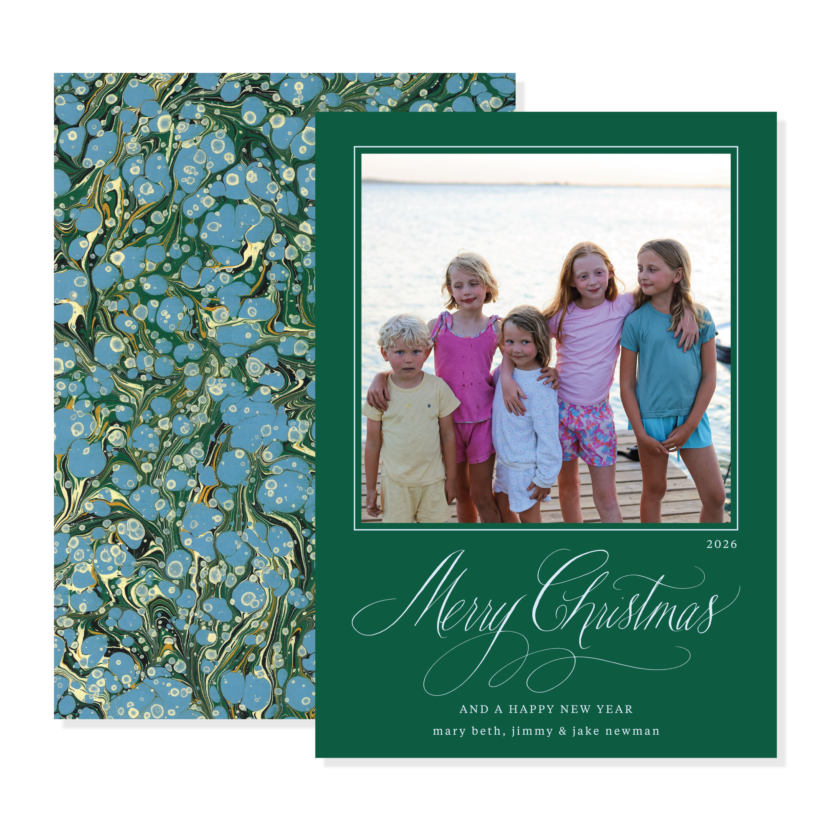 Mariella Marbled Classic Printed Holiday Card