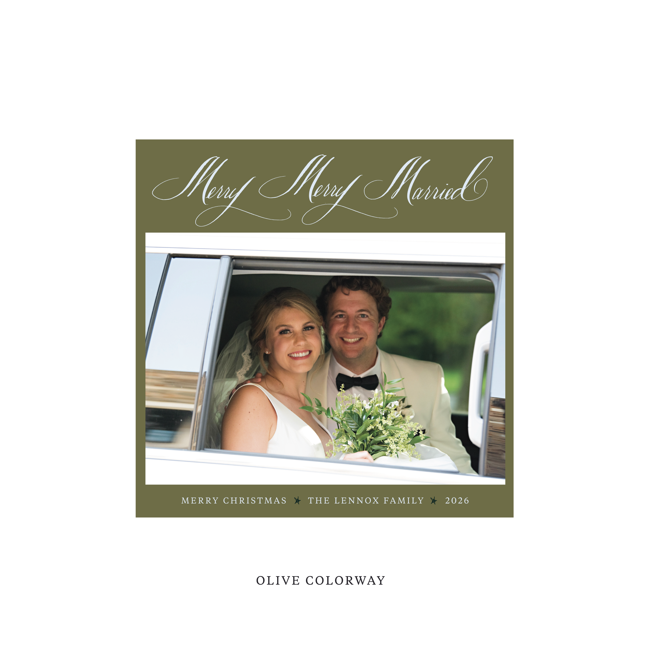 Lennox Classic Flat Print Holiday Card, Square