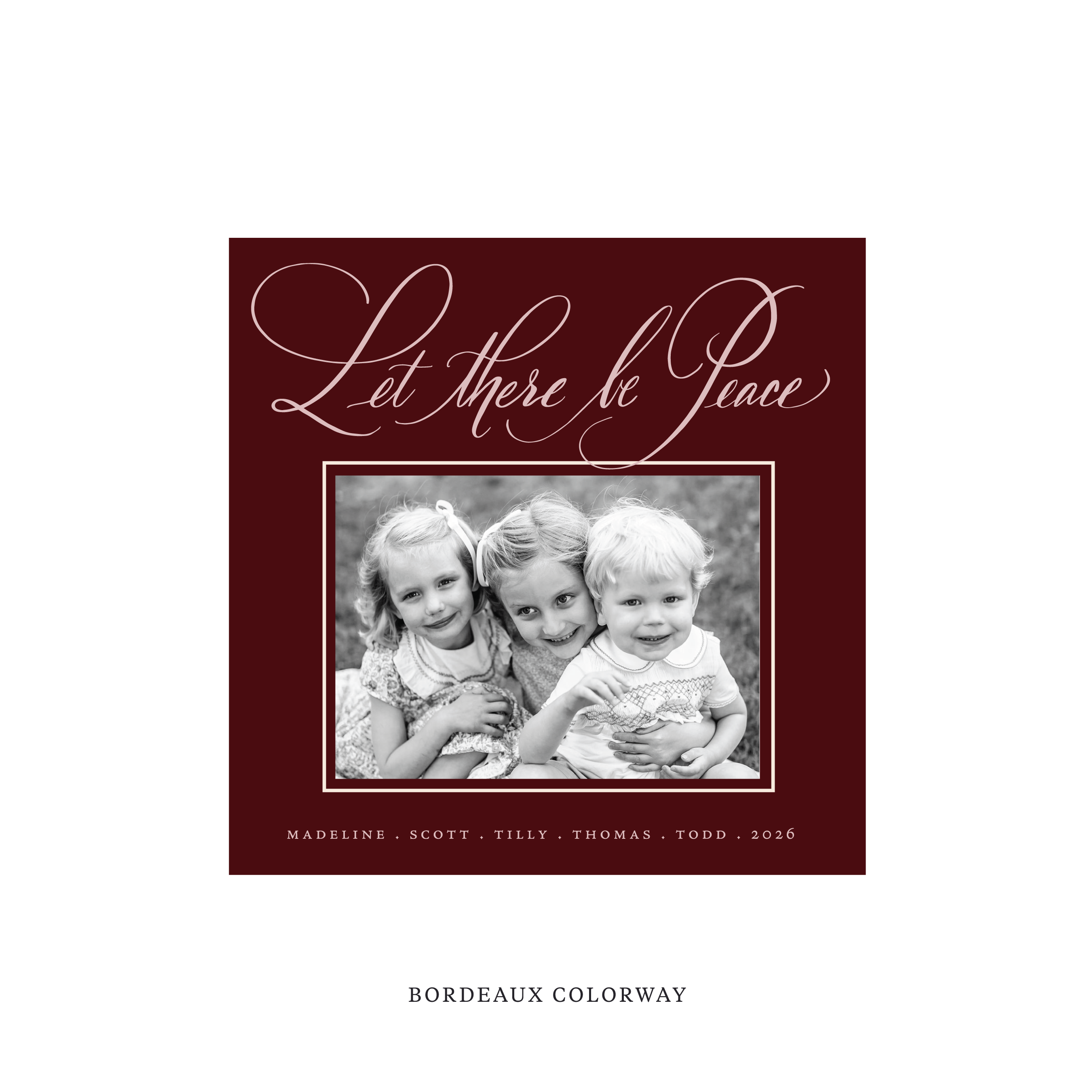 Lewis Classic Flat Print Holiday Card, Square