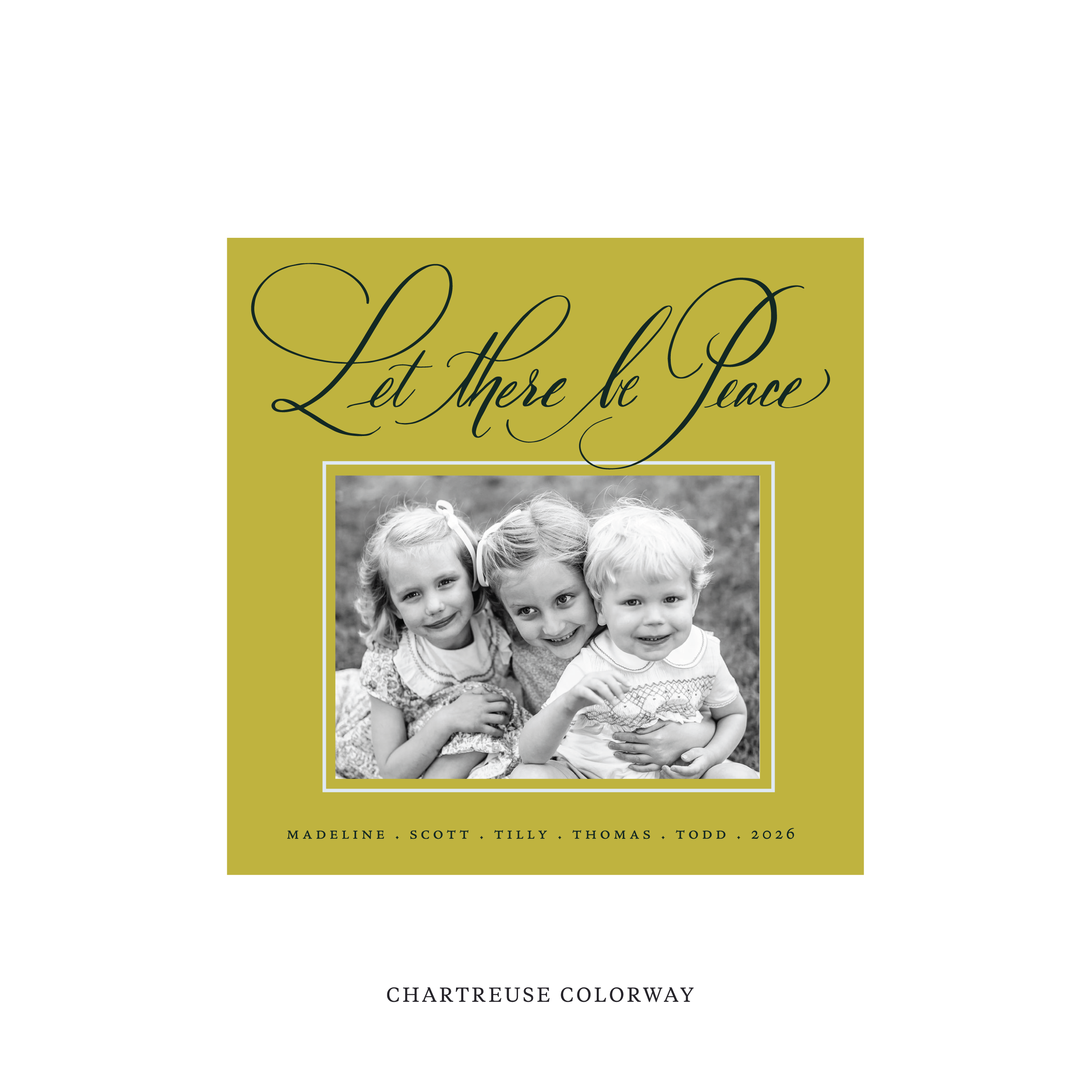 Lewis Classic Flat Print Holiday Card, Square