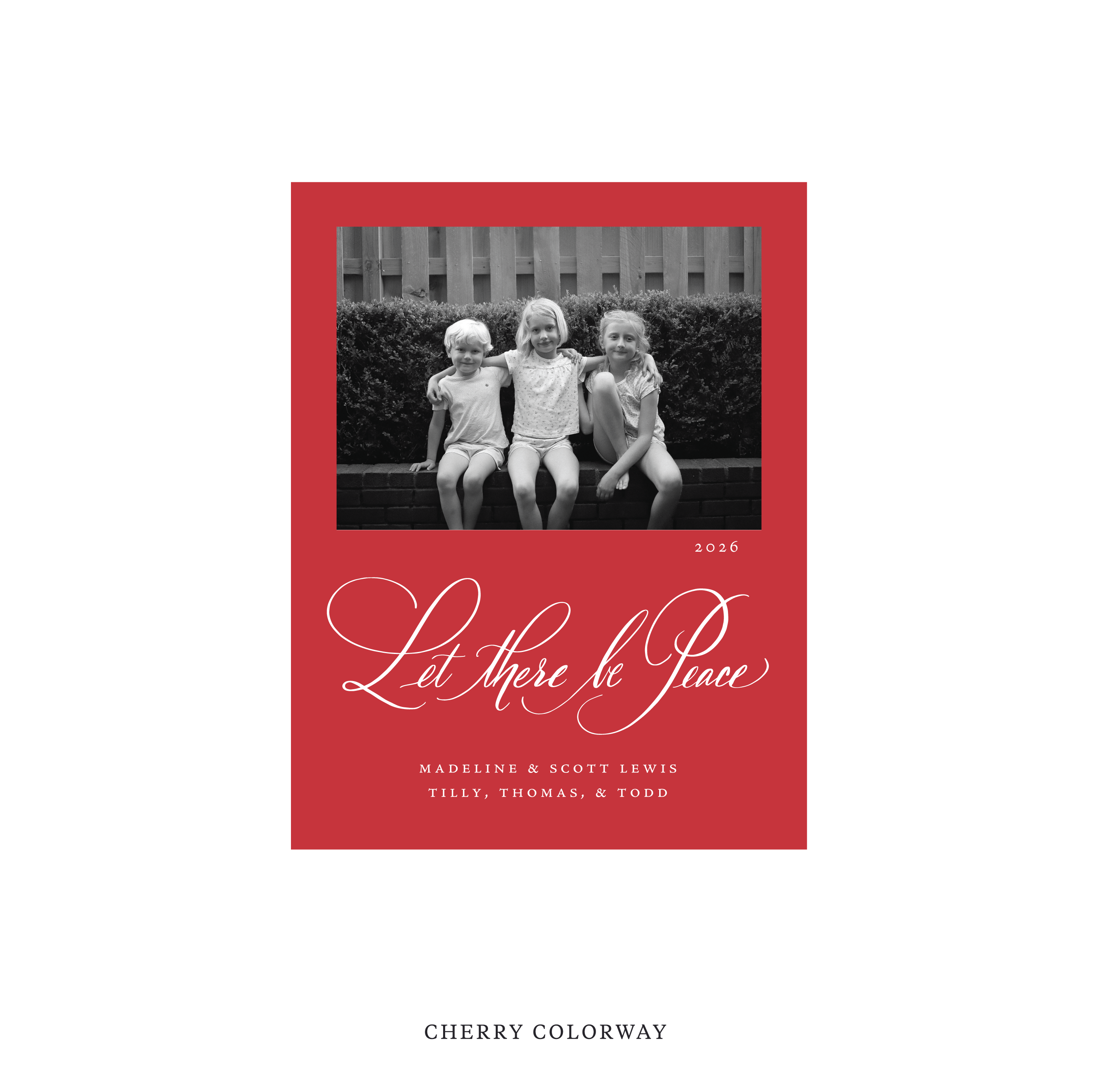 Lewis Classic Flat Print Holiday Card, Small